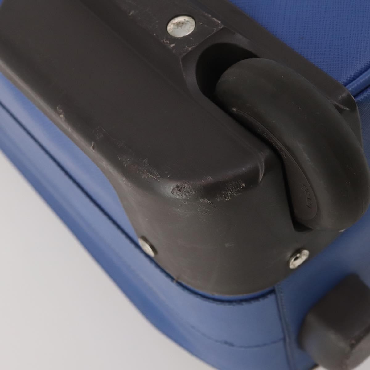 Prada Travel Saffiano Leather Blue Leather Travel Bag Bag (Pre-Owned)