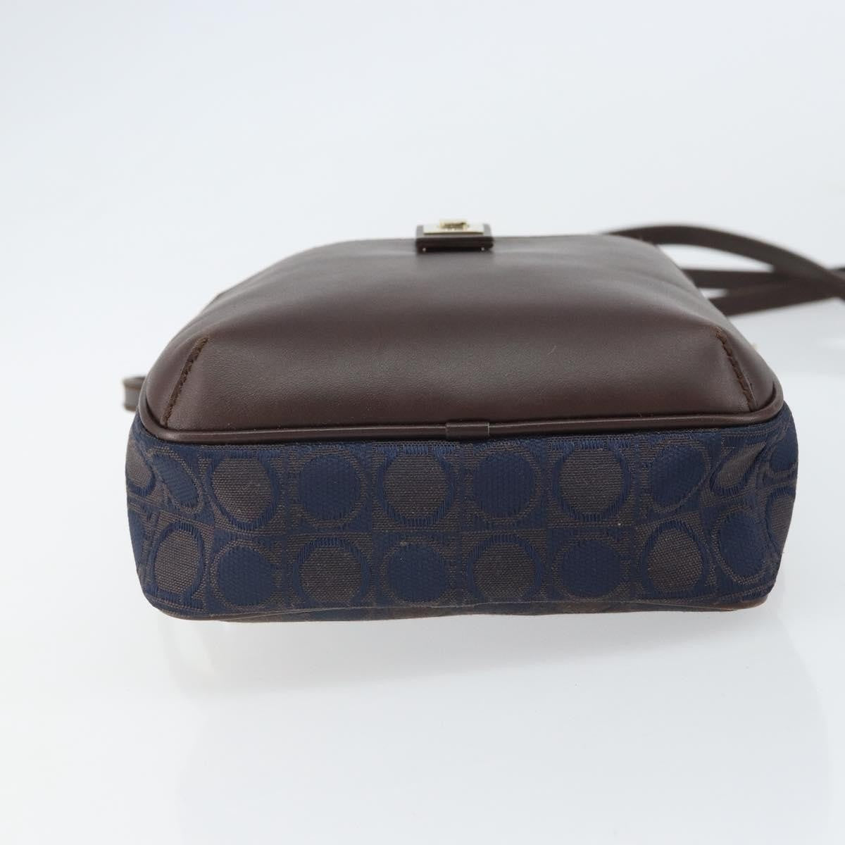 Salvatore Ferragamo Gancini Nylon Navy Nylon Shoulder Bag Bag (Pre-Owned)