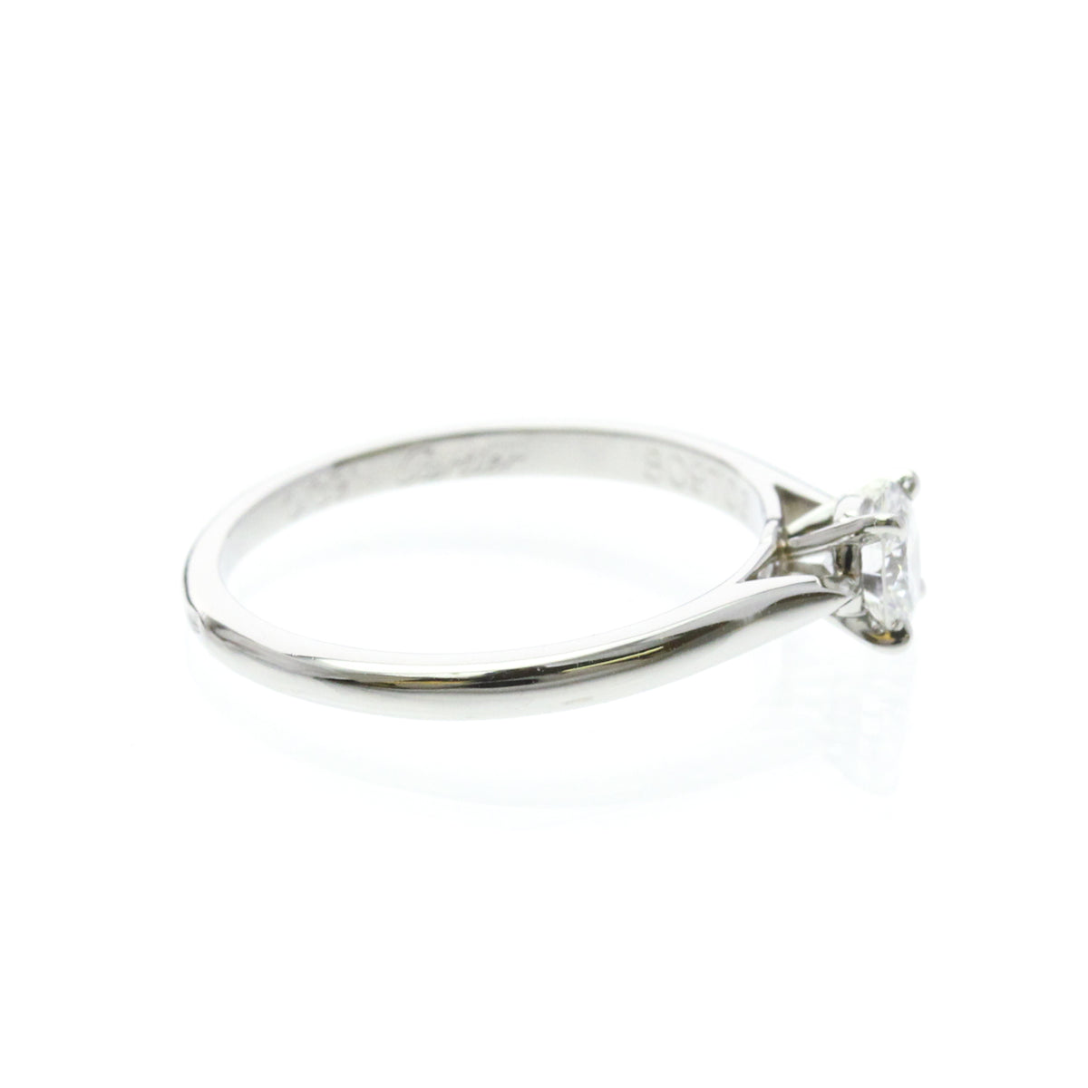 Cartier Solitaire 1895 Platinum With Rbc Diamond Silver Platinum Ring Jewelry (Pre-Owned)
