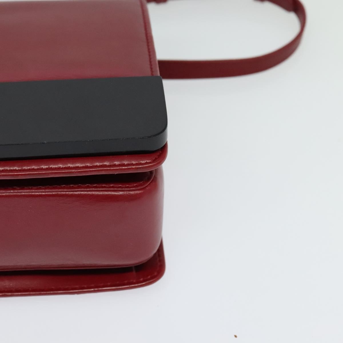 Bvlgari Signature Leather Red Leather Shoulder Bag Bag (Pre-Owned)