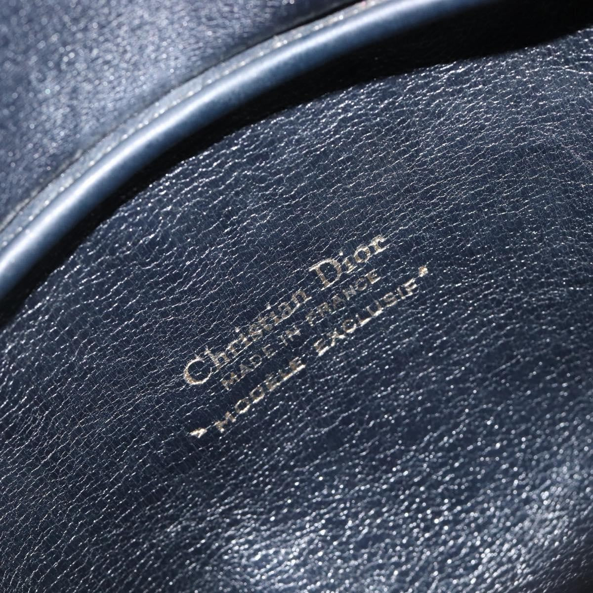 Christian Dior Detective Handle Leather Navy Canvas Handbag (Pre-Owned)