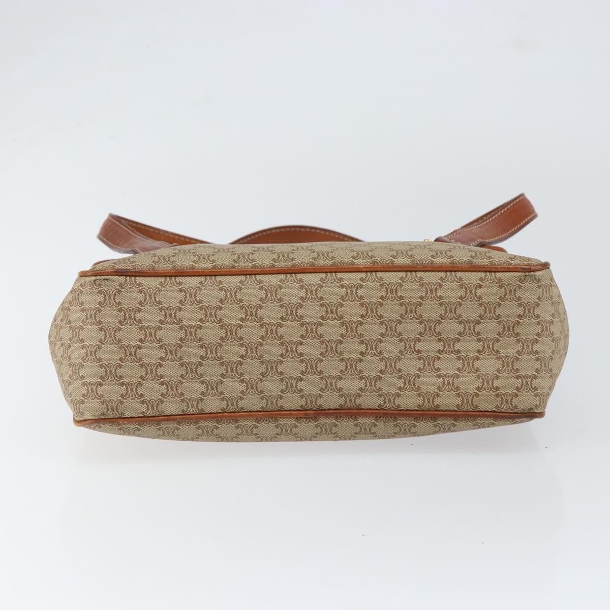 Celine Vintage Macadam Canvas And Leather Beige Canvas Handbag (Pre-Owned)
