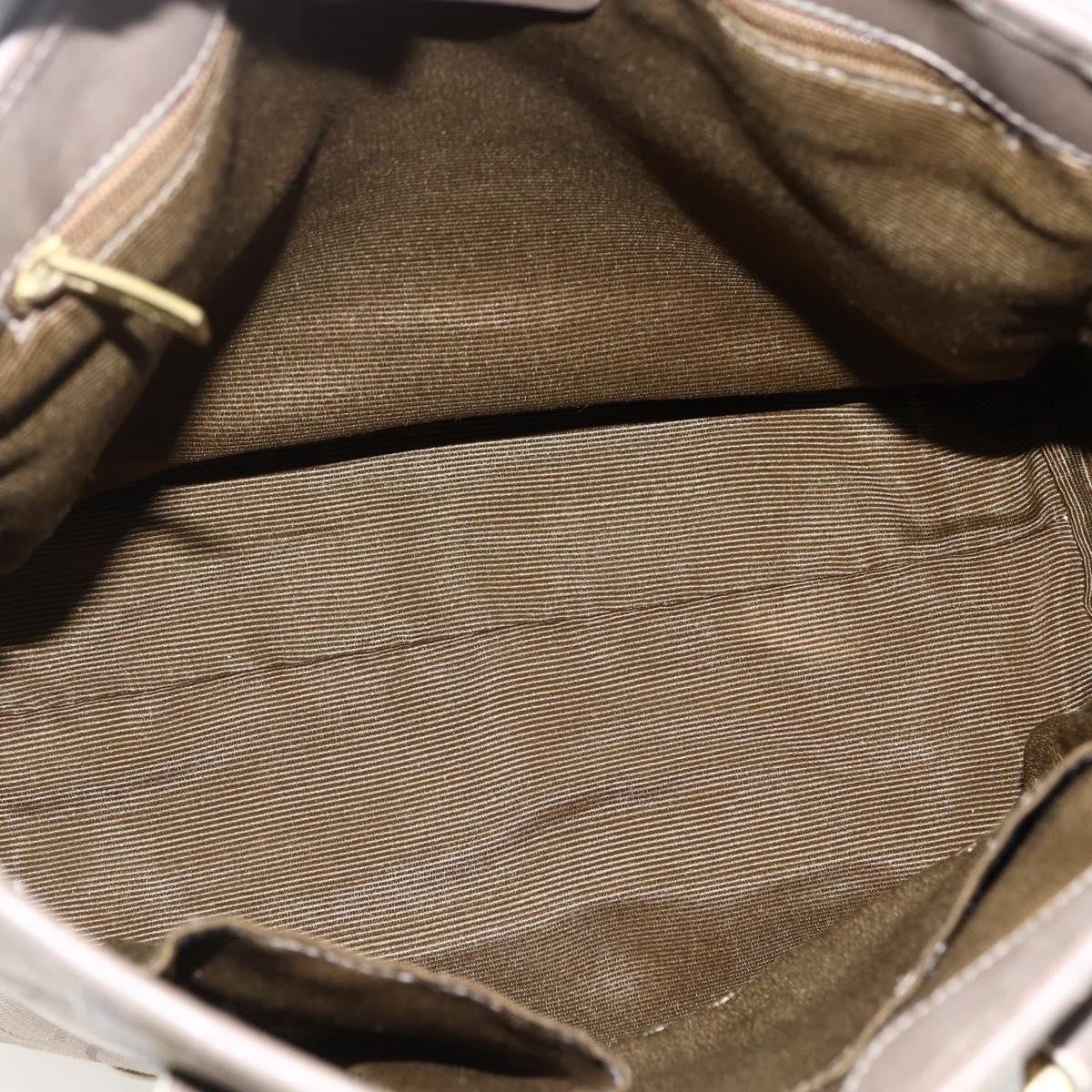 Salvatore Ferragamo Gancini Canvas Beige Canvas Handbag (Pre-Owned)