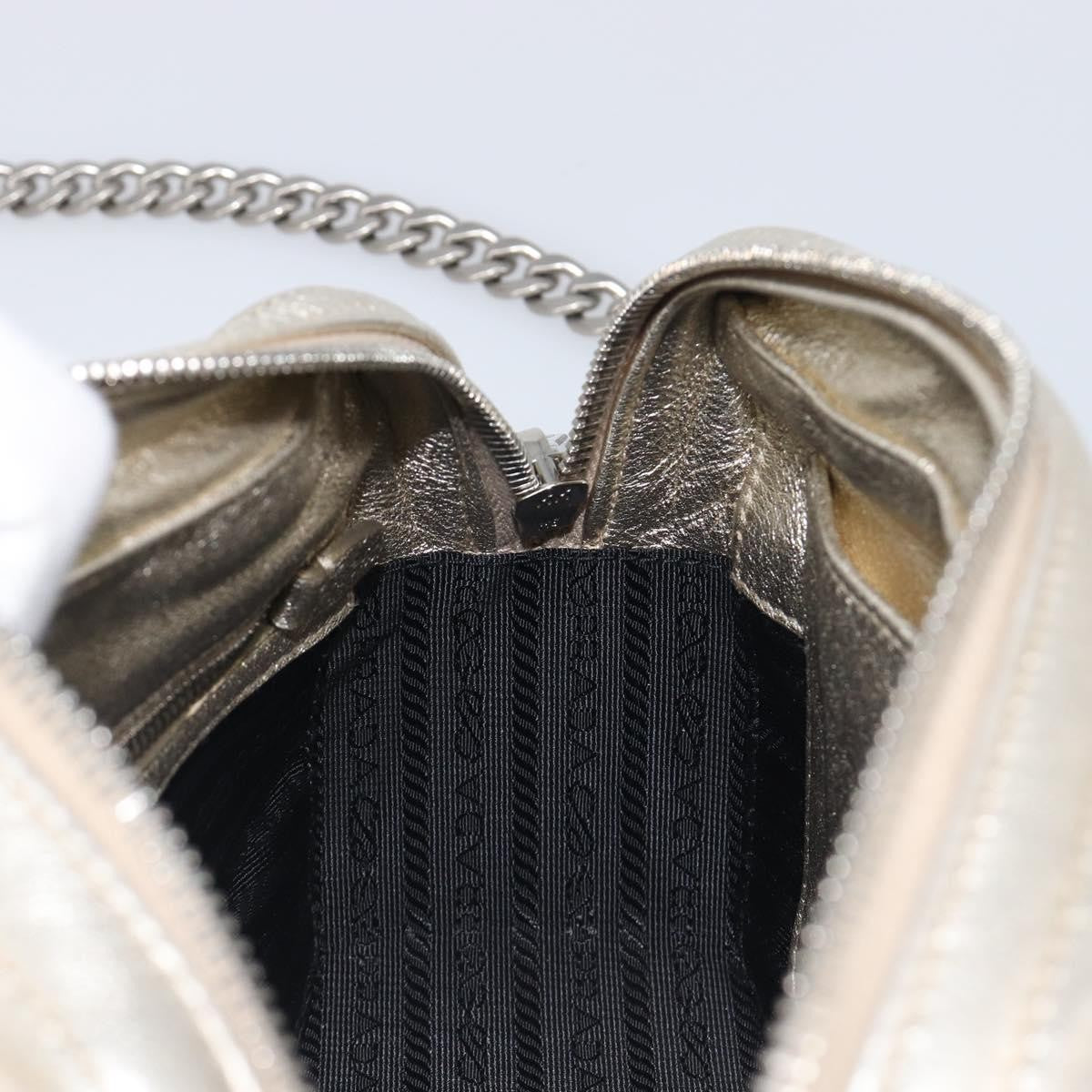 Prada Camera Diagramme Quilted Leather Metallic Leather Shoulder Bag Bag (Pre-Owned)