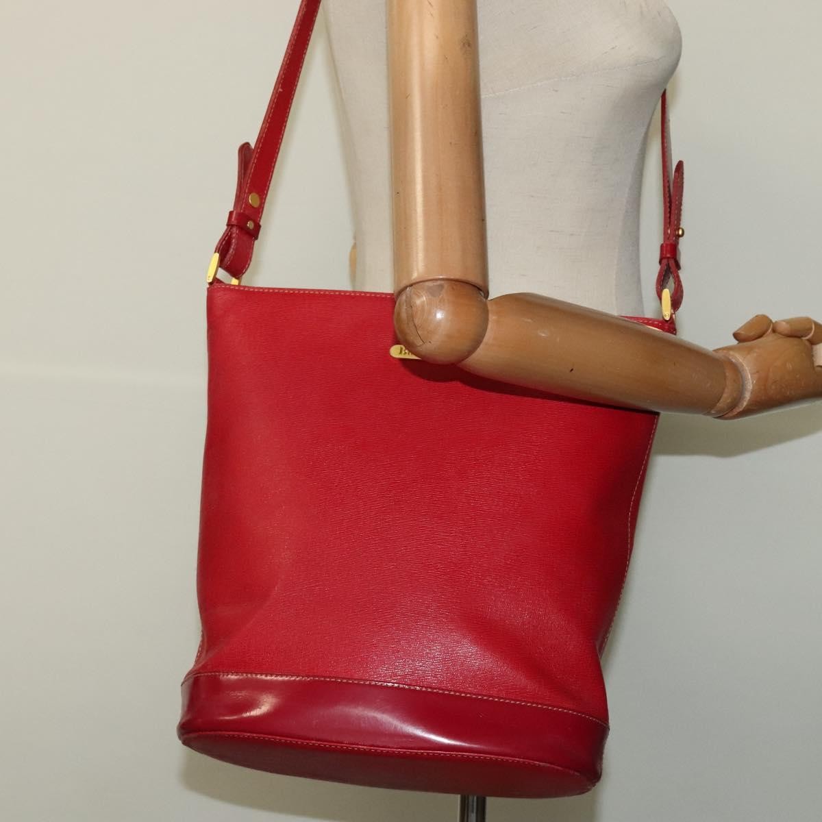 Burberry Vintage Leather Red Leather Shoulder Bag Bag (Pre-Owned)