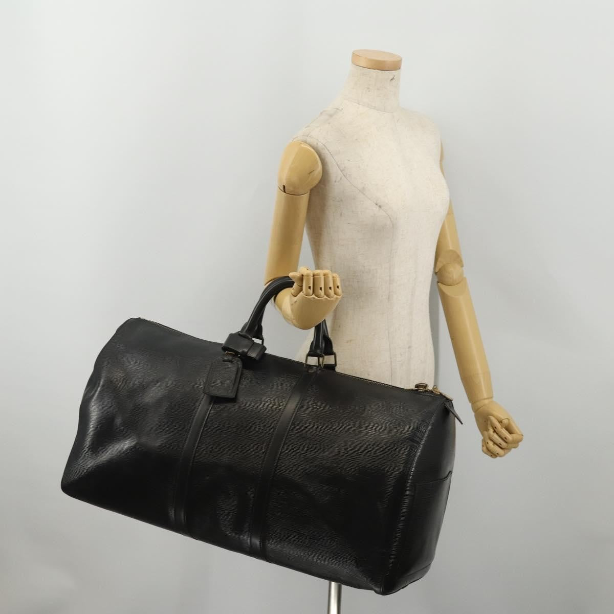 Louis Vuitton Keepall Epi Black Leather Travel Bag Bag (Pre-Owned)