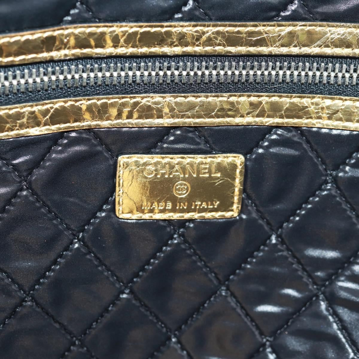 Chanel Feminine Crinkled Leather Gold Leather Clutche & Pouche Bag (Pre-Owned)