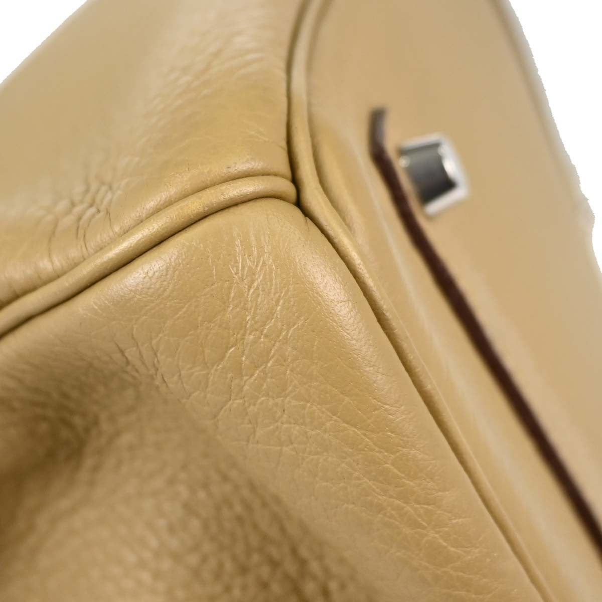 Hermes Birkin Light Togo With Palladium Hardware Beige Leather Handbag (Pre-Owned)