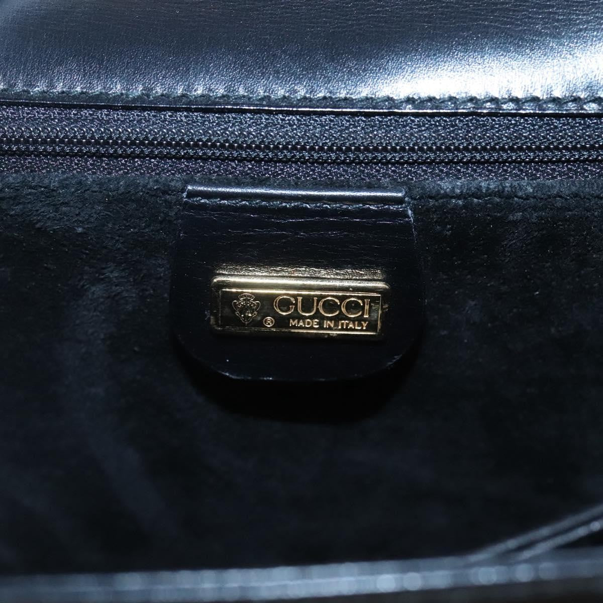 Gucci Vintage Leather Black Leather Handbag (Pre-Owned)