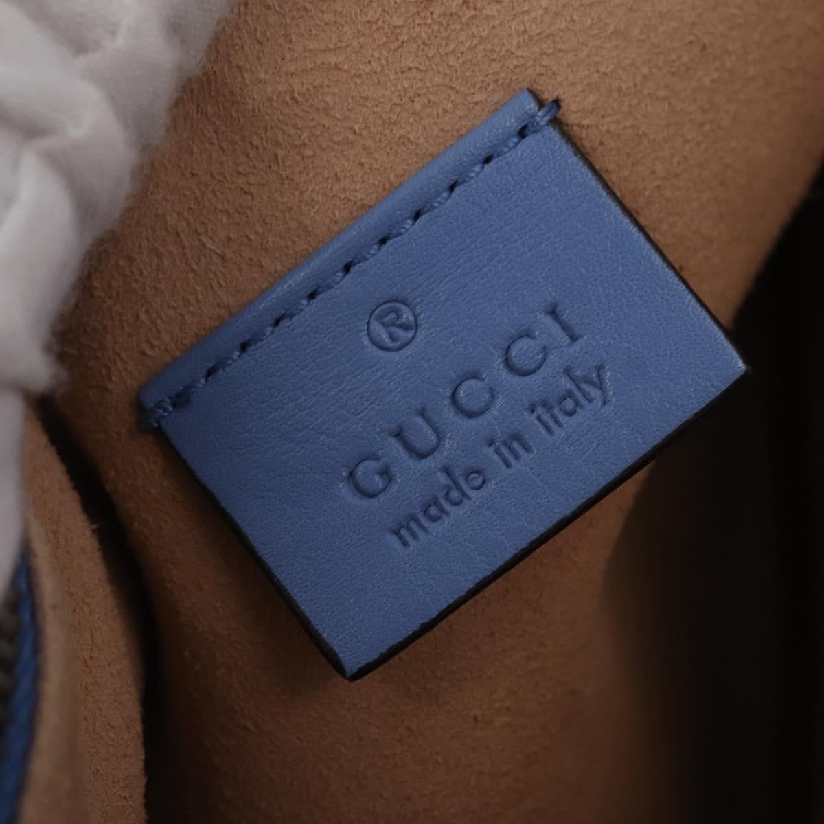 Gucci Gg Marmont Double Matelasse Leather Blue Leather Crossbody Bag Bag (Pre-Owned)
