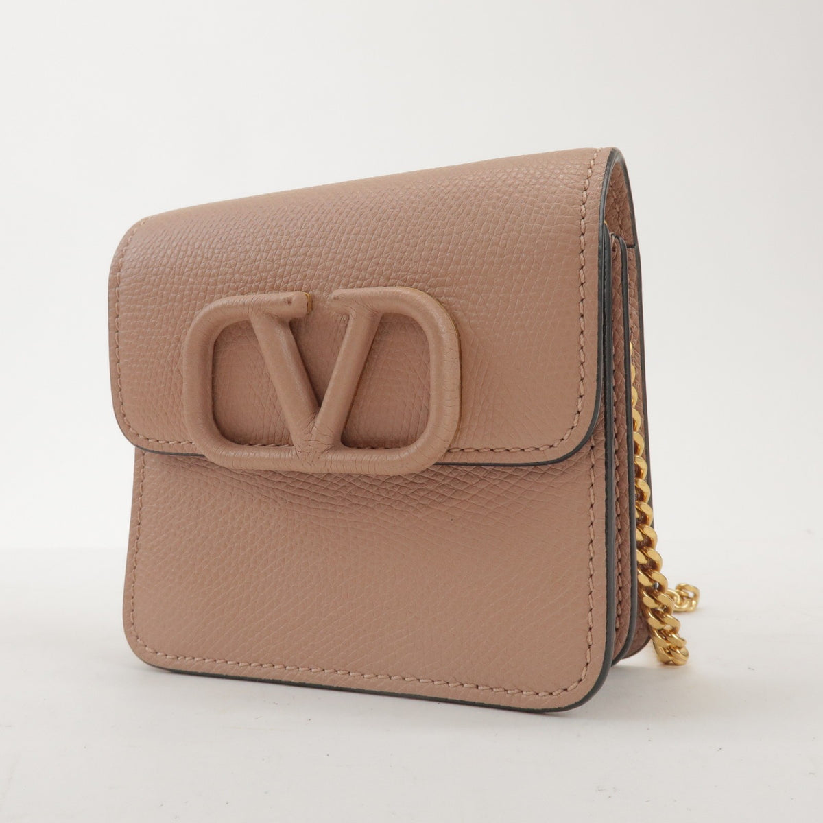 Valentino Garavani Vsling Leather Pink Leather Shoulder Bag Bag (Pre-Owned)