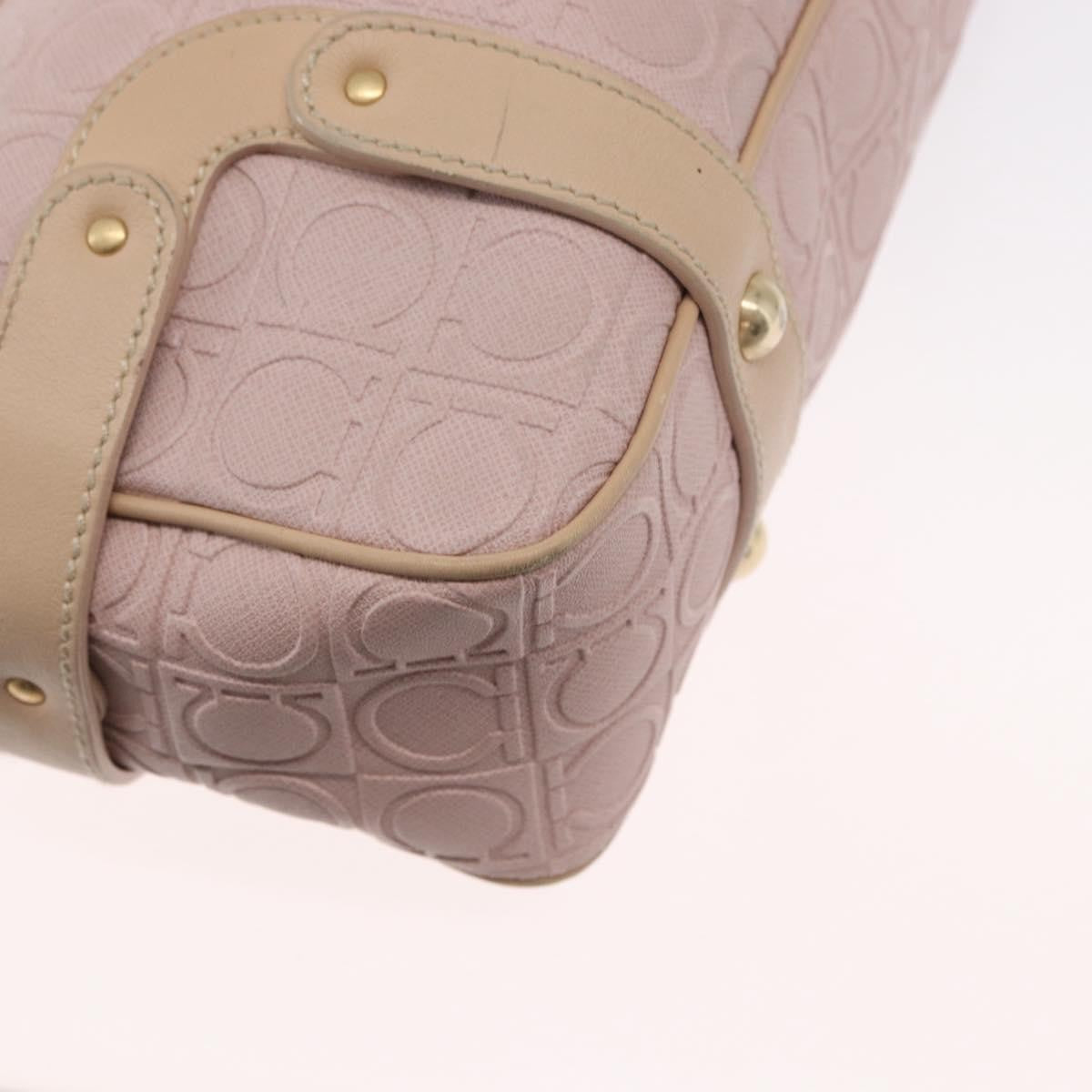 Salvatore Ferragamo Gancini Leather Pink Leather Shoulder Bag Bag (Pre-Owned)