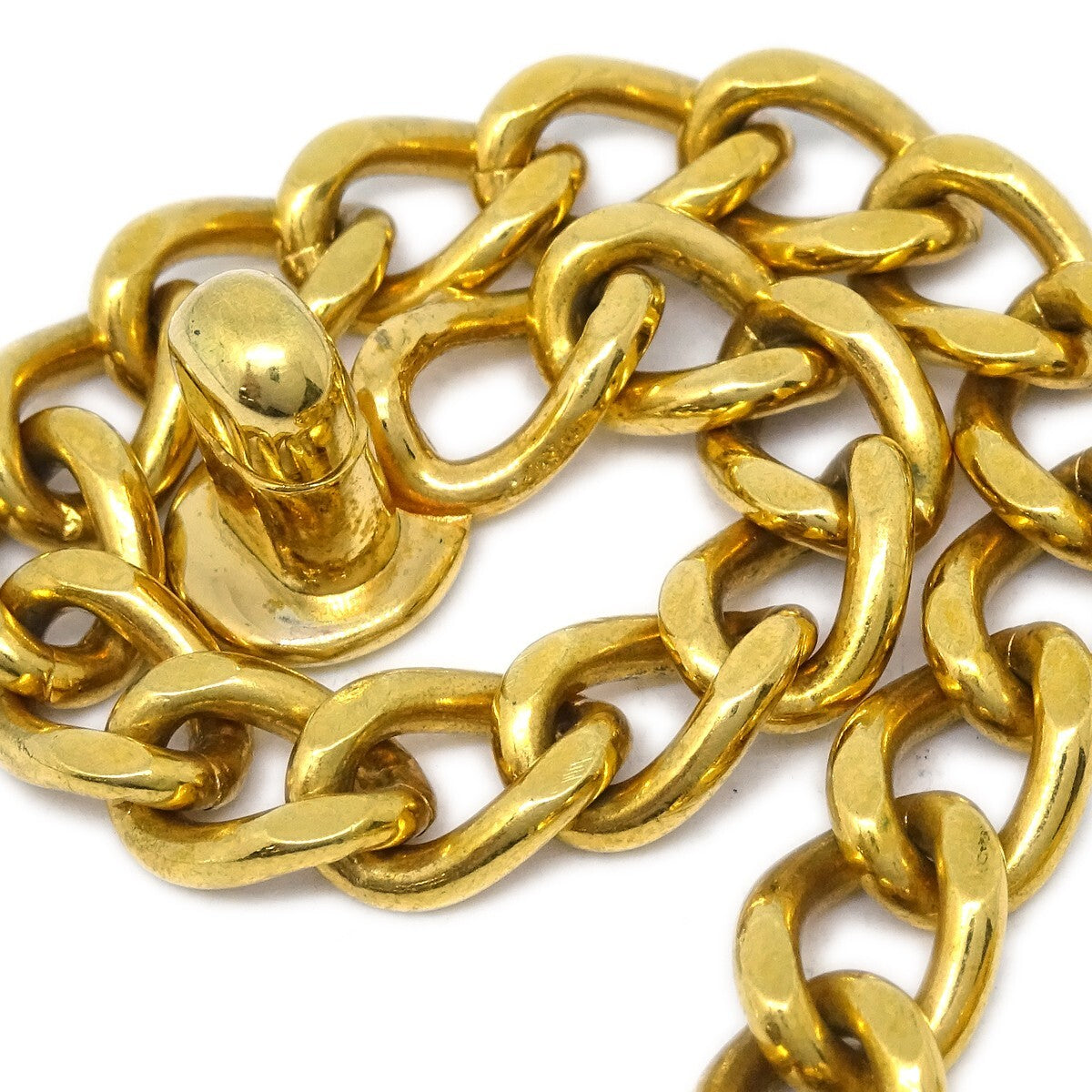 Chanel Vintage Cc Turnlock Chain Metal Gold Gold_Plated Bracelet Jewelry (Pre-Owned)