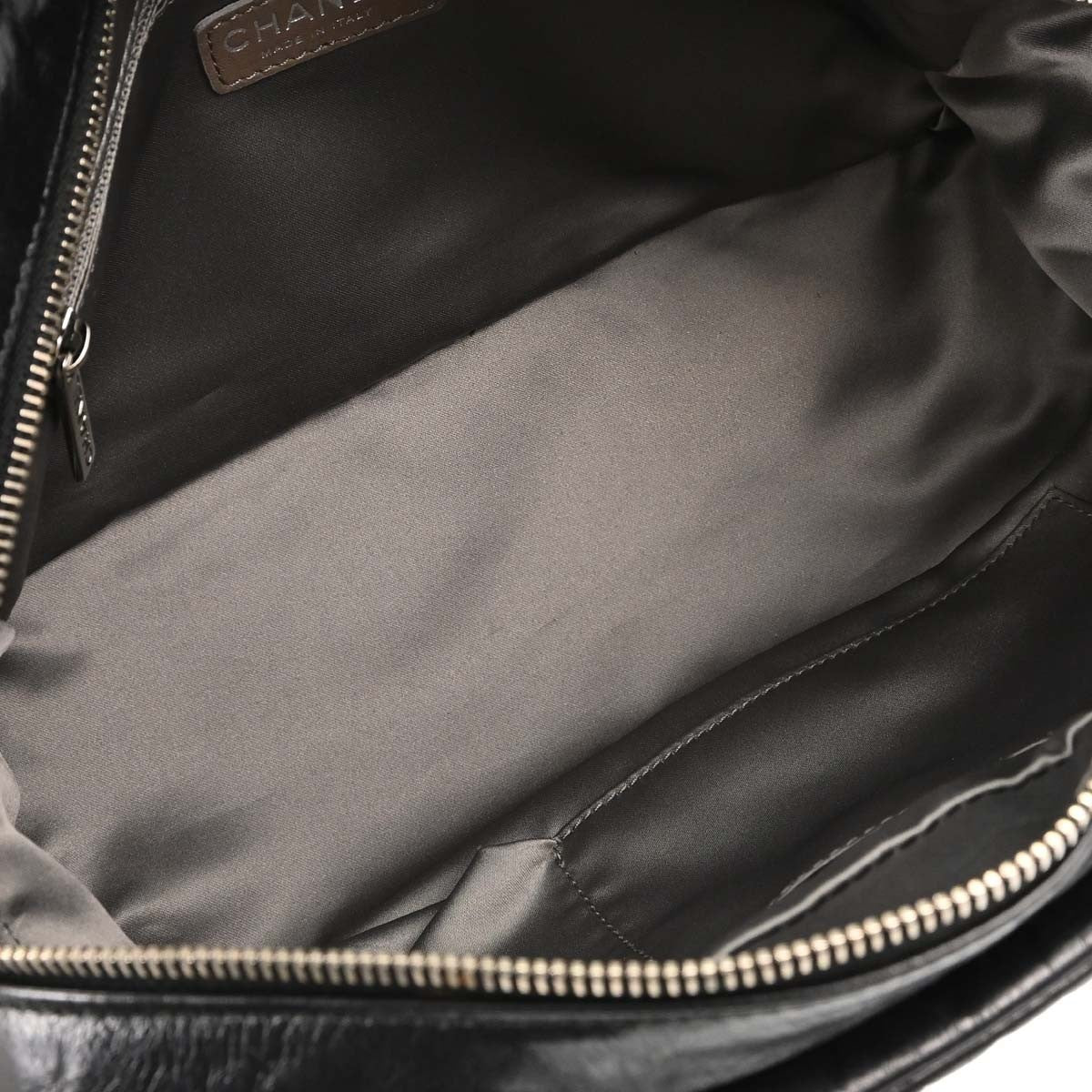 Chanel Twisted Bowling Glazed Calfskin Black Leather Shoulder Bag Bag (Pre-Owned)