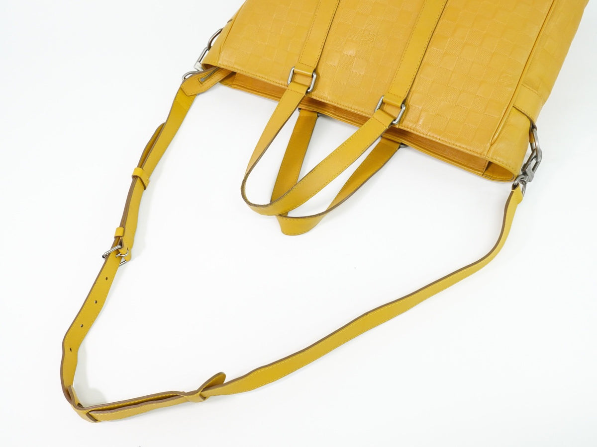 Louis Vuitton Tadao Damier Infini Leather Yellow Leather Handbag (Pre-Owned)