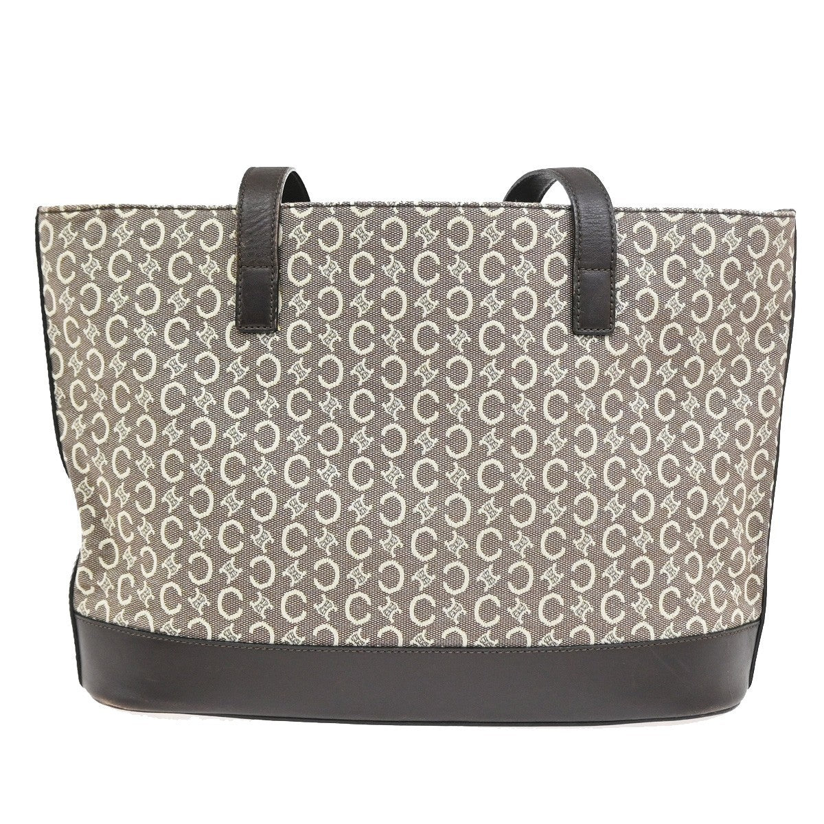 Celine Vintage Macadam Shopper Coated Canvas Brown Canvas Tote Bag Bag (Pre-Owned)