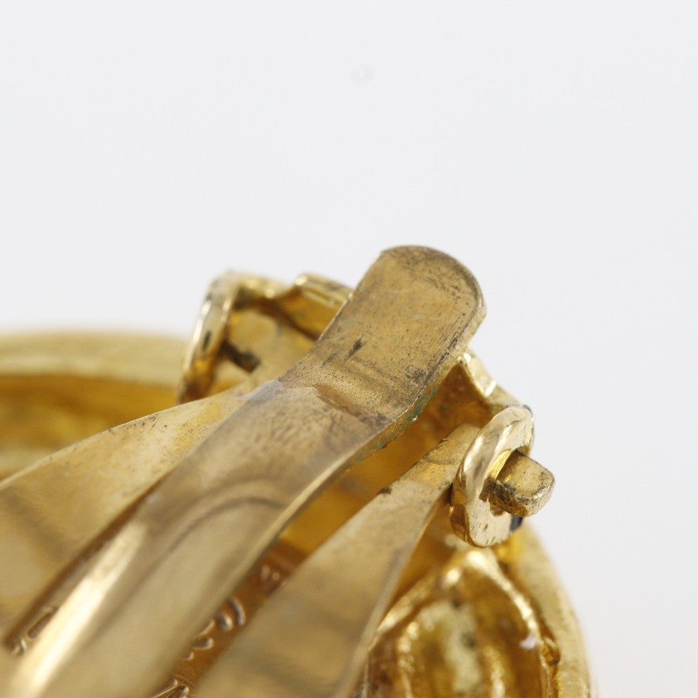 Chanel Vintage Cc Clip-On Metal Gold Gold_Plated Earrings Jewelry (Pre-Owned)