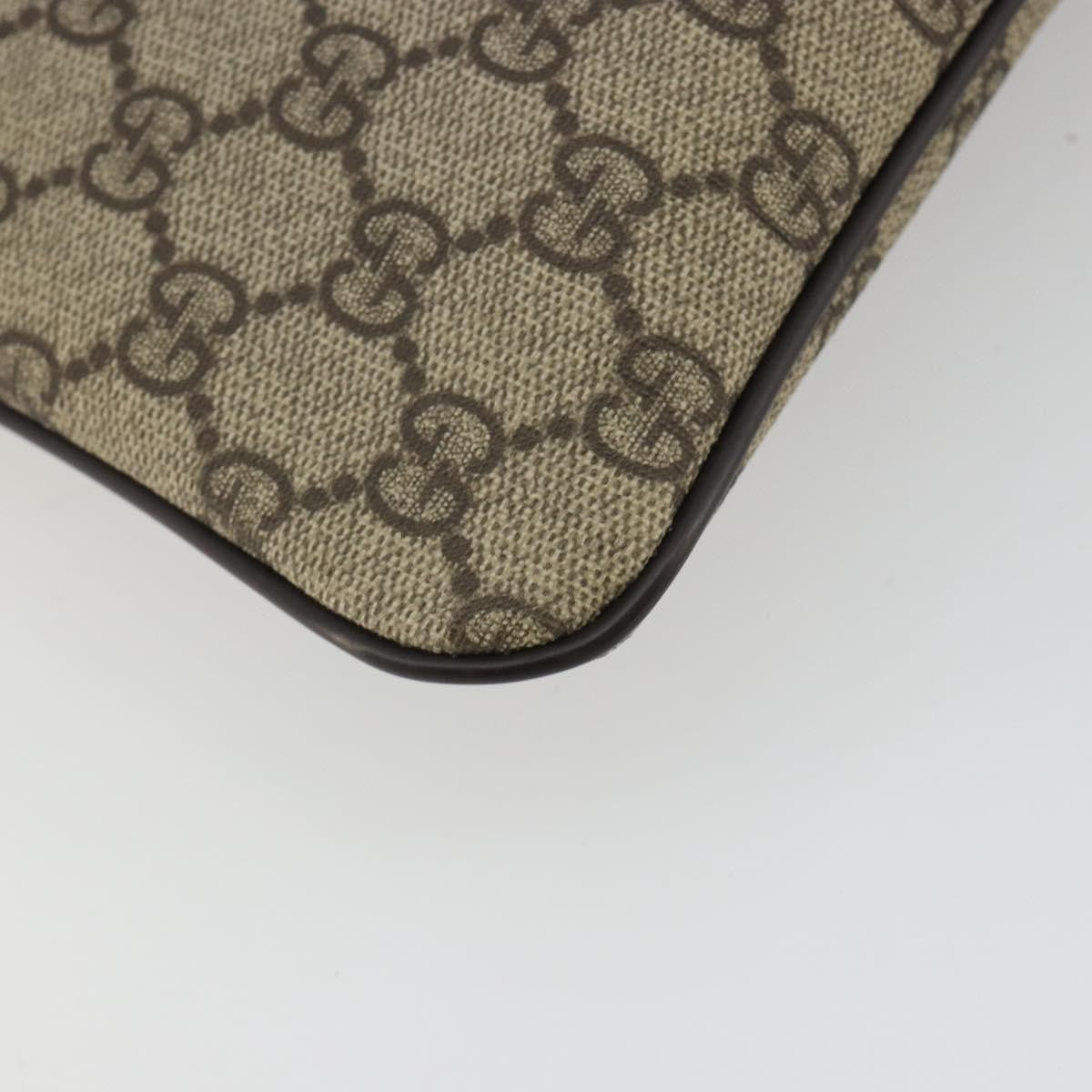 Gucci Zip Top Messenger Gg Canvas With Leather Beige Canvas Crossbody Bag Bag (Pre-Owned)