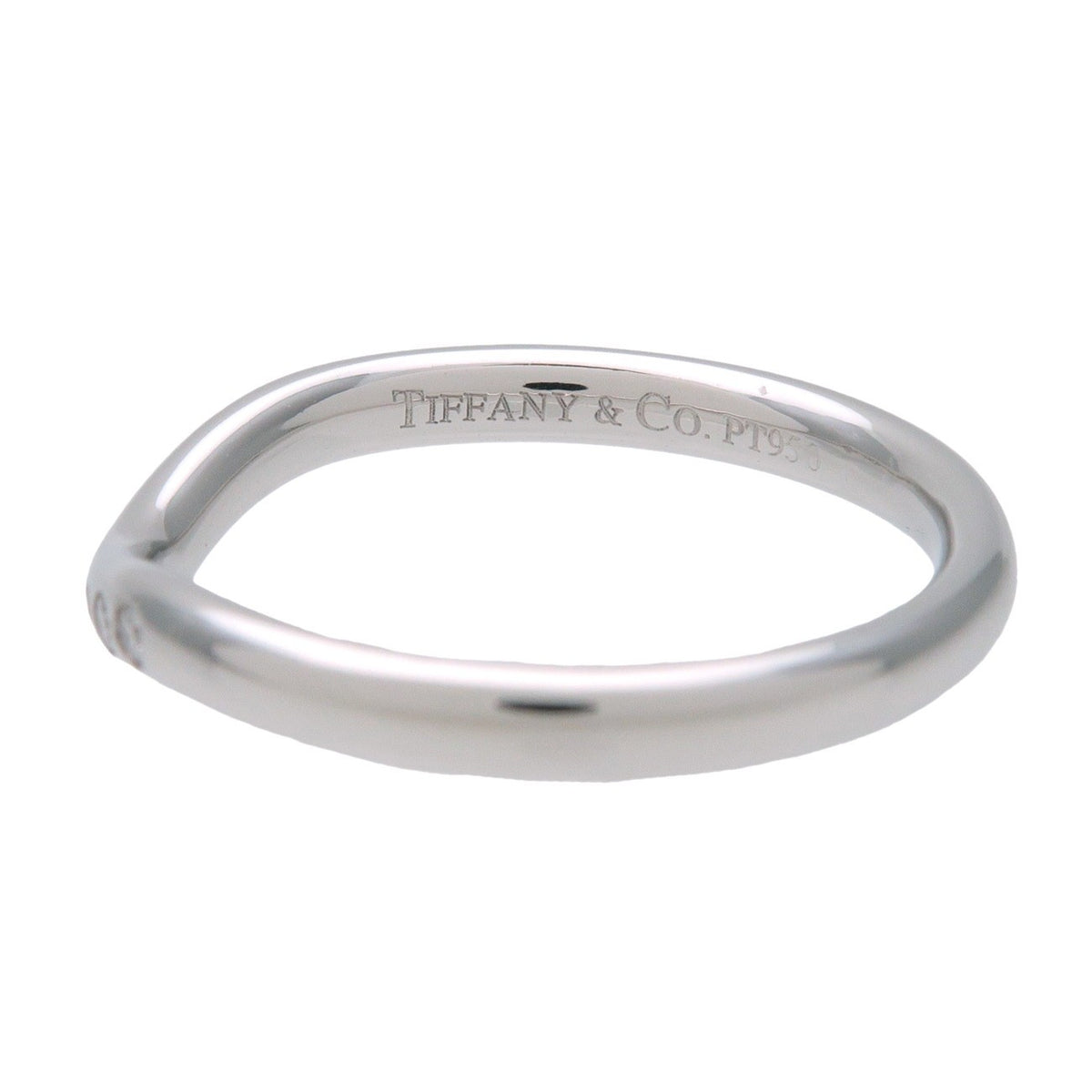Tiffany & Co. Elsa Peretti Curved Wedding Band Platinum With Diamonds Silver Platinum Ring Jewelry (Pre-Owned)