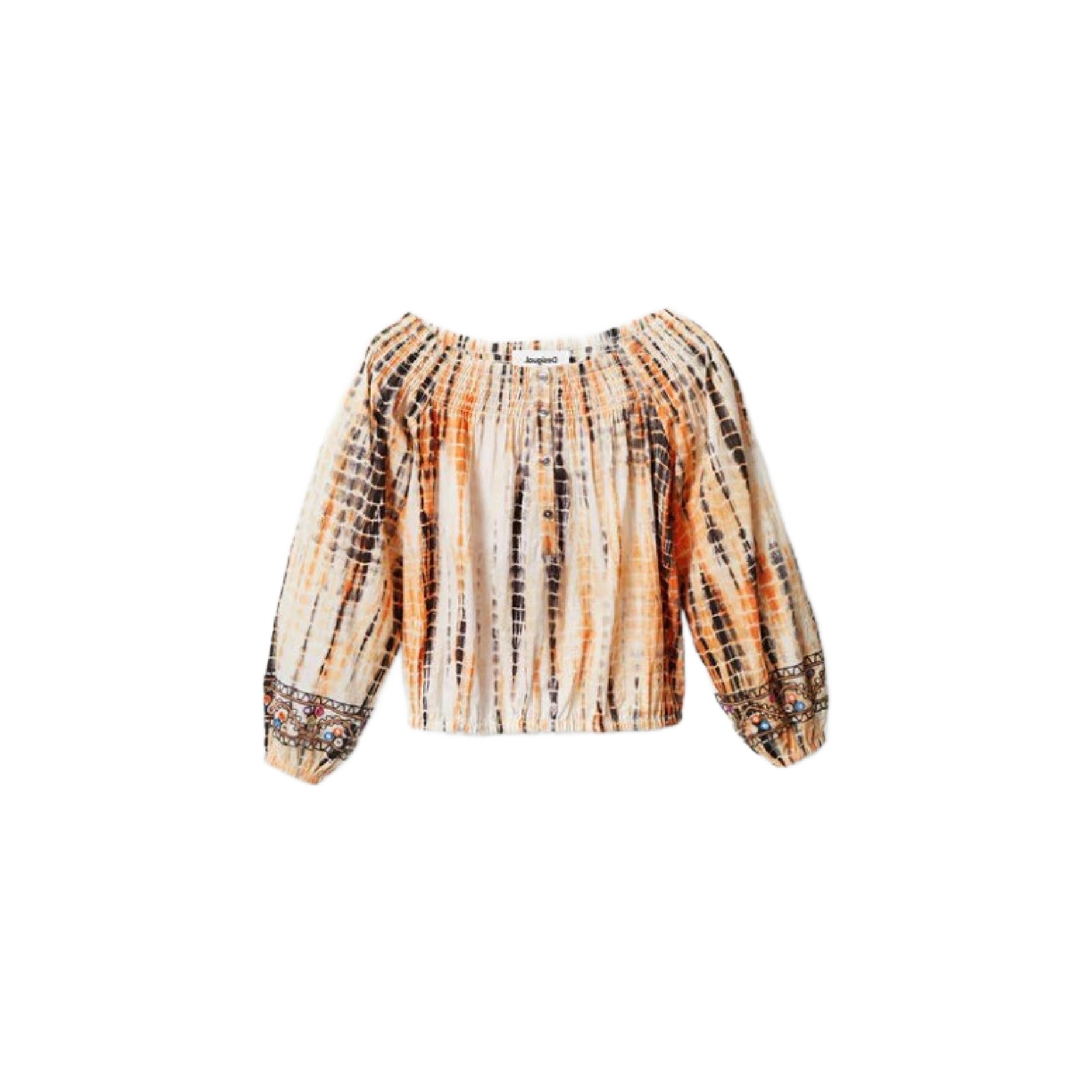 Desigual Savannah Vibrant Printed Embroidered Blouse