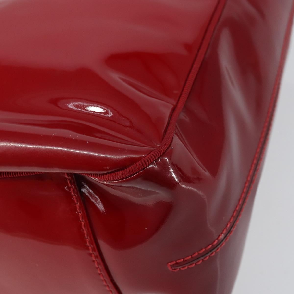 Salvatore Ferragamo Vintage Patent Leather Red Patent_Leather Tote Bag Bag (Pre-Owned)