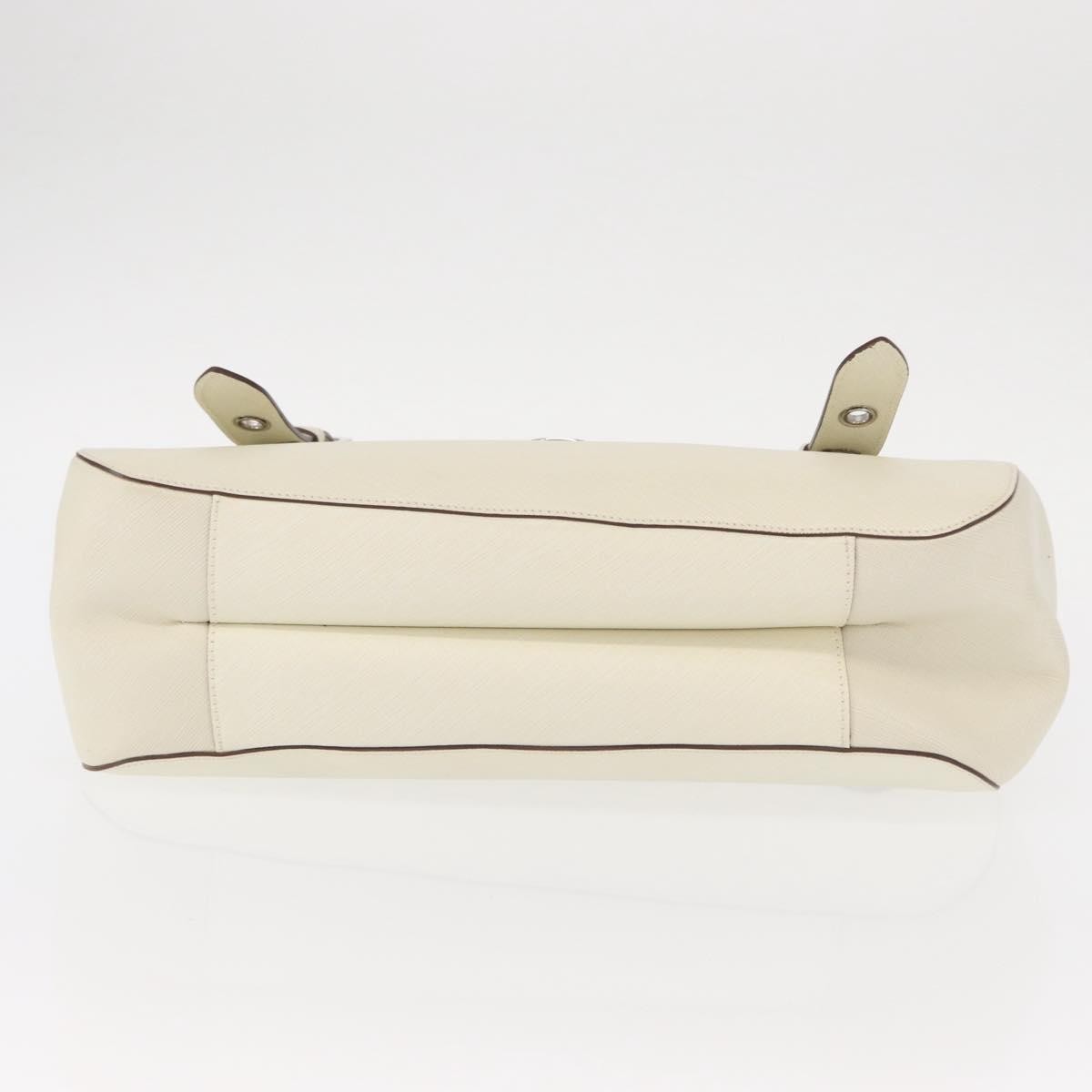 Salvatore Ferragamo Gancini Leather White Leather Shoulder Bag Bag (Pre-Owned)