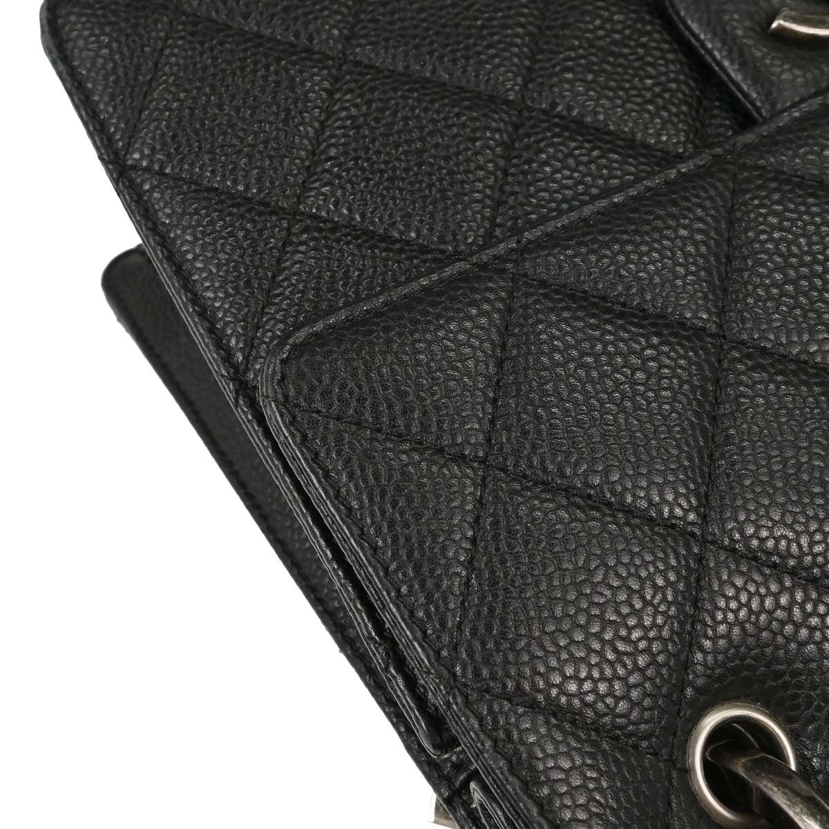 Chanel Retro Class Flap Quilted Caviar Black Leather Handbag (Pre-Owned)