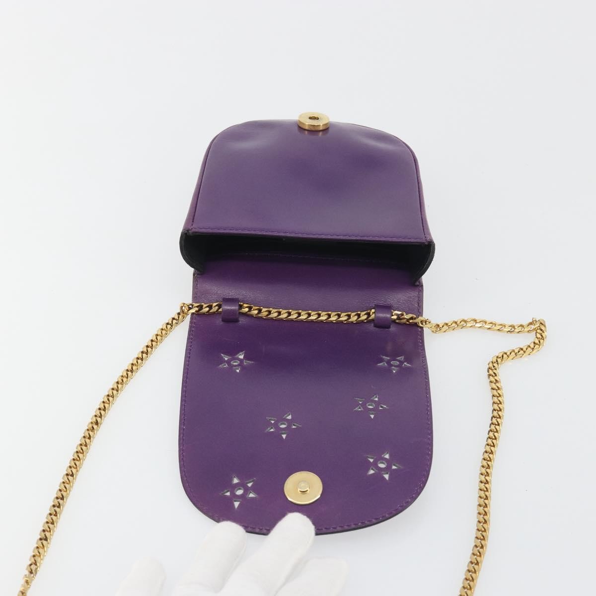 Celine Vintage Leather Purple Leather Shoulder Bag Bag (Pre-Owned)