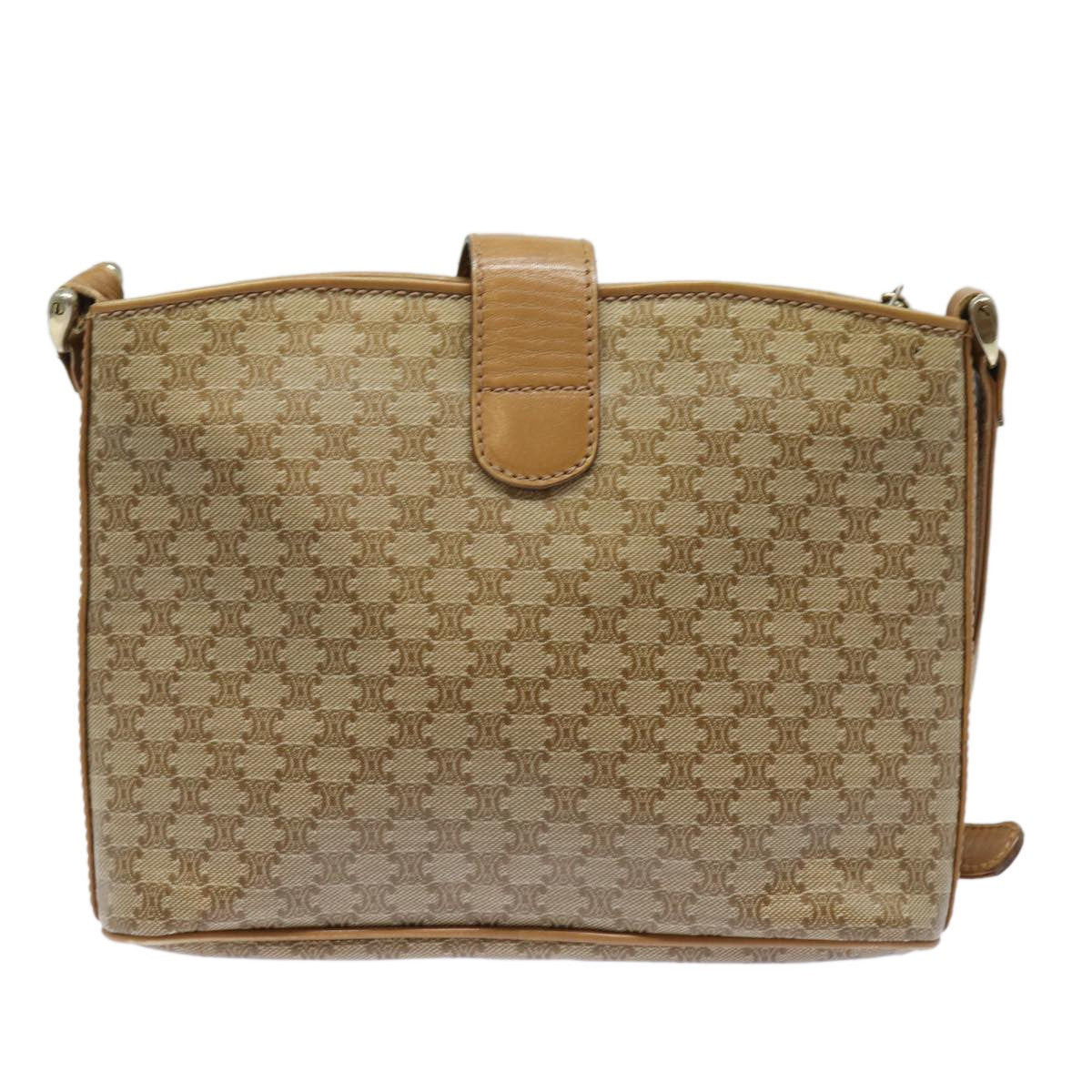 Celine Vintage Macadam Canvas And Leather Beige Canvas Shoulder Bag Bag (Pre-Owned)