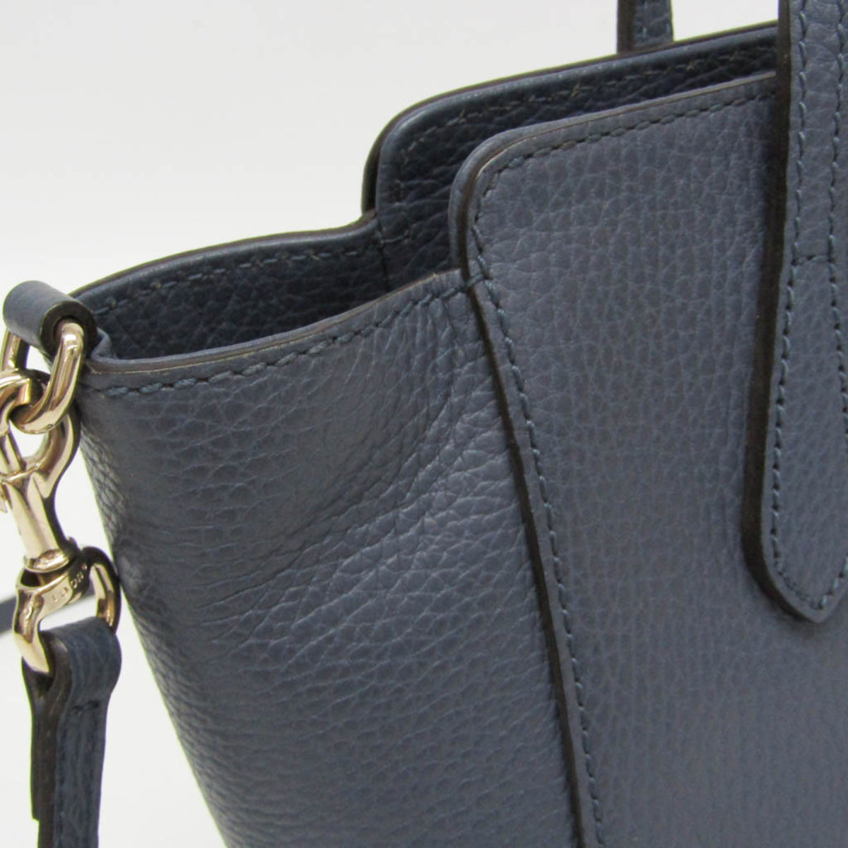 Gucci Swing Leather Blue Leather Tote Bag Bag (Pre-Owned)