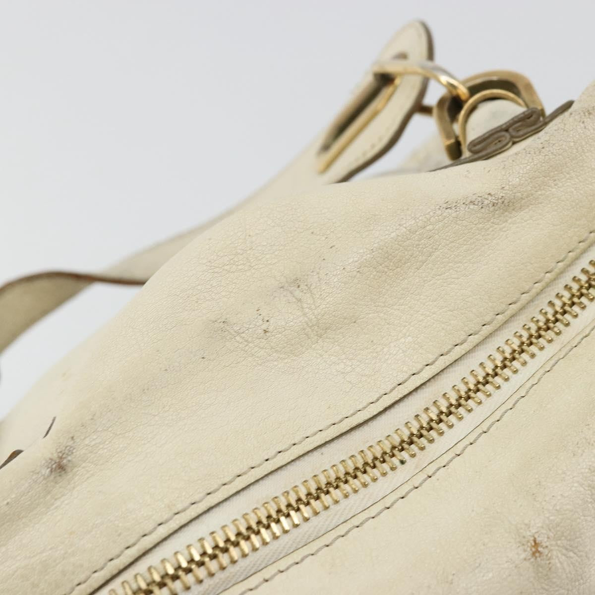 Chloe Paraty Top Handle Leather White Leather Handbag (Pre-Owned)