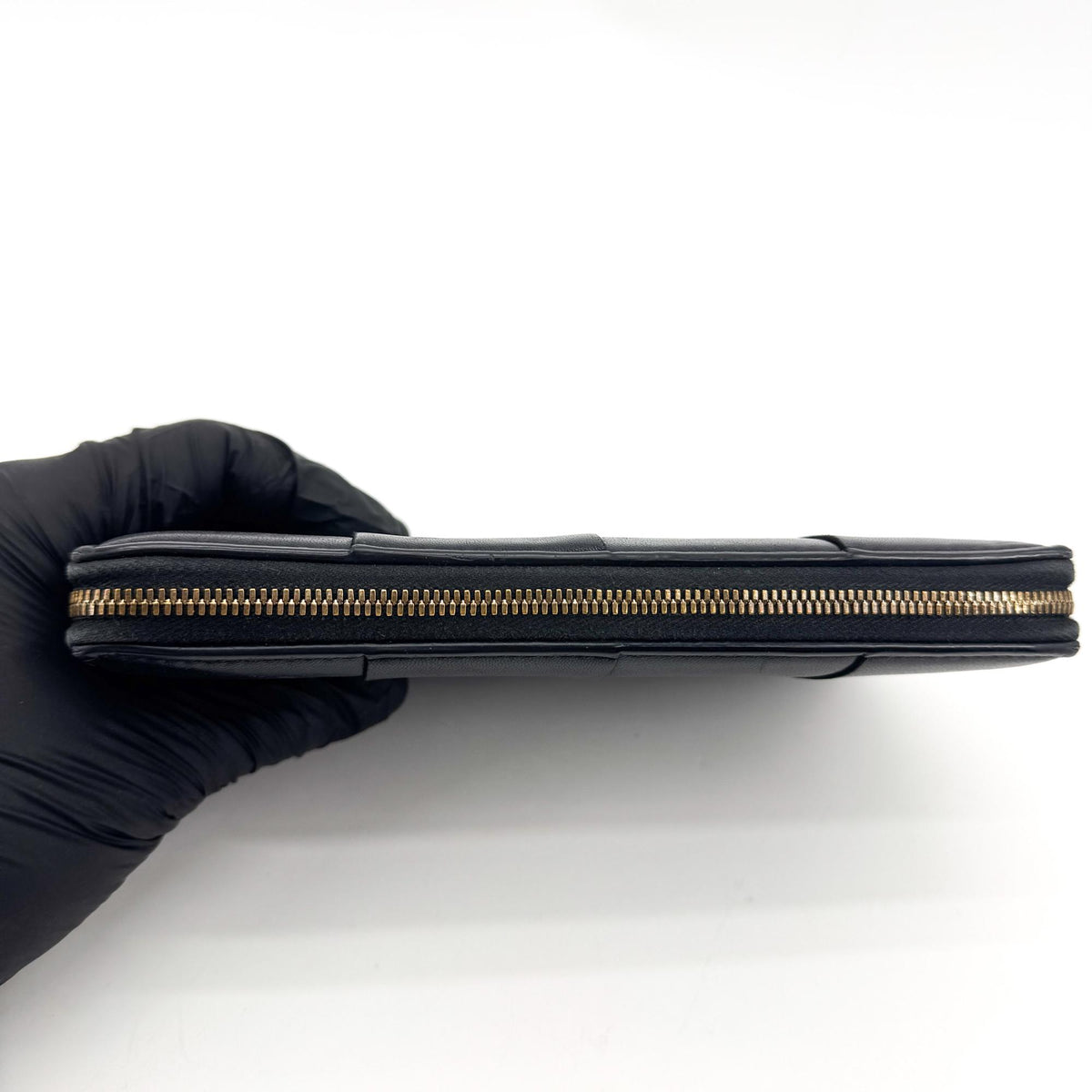 Bottega Veneta Zip Around Intrecciato Nappa Black Leather Wallets Accessory (Pre-Owned)