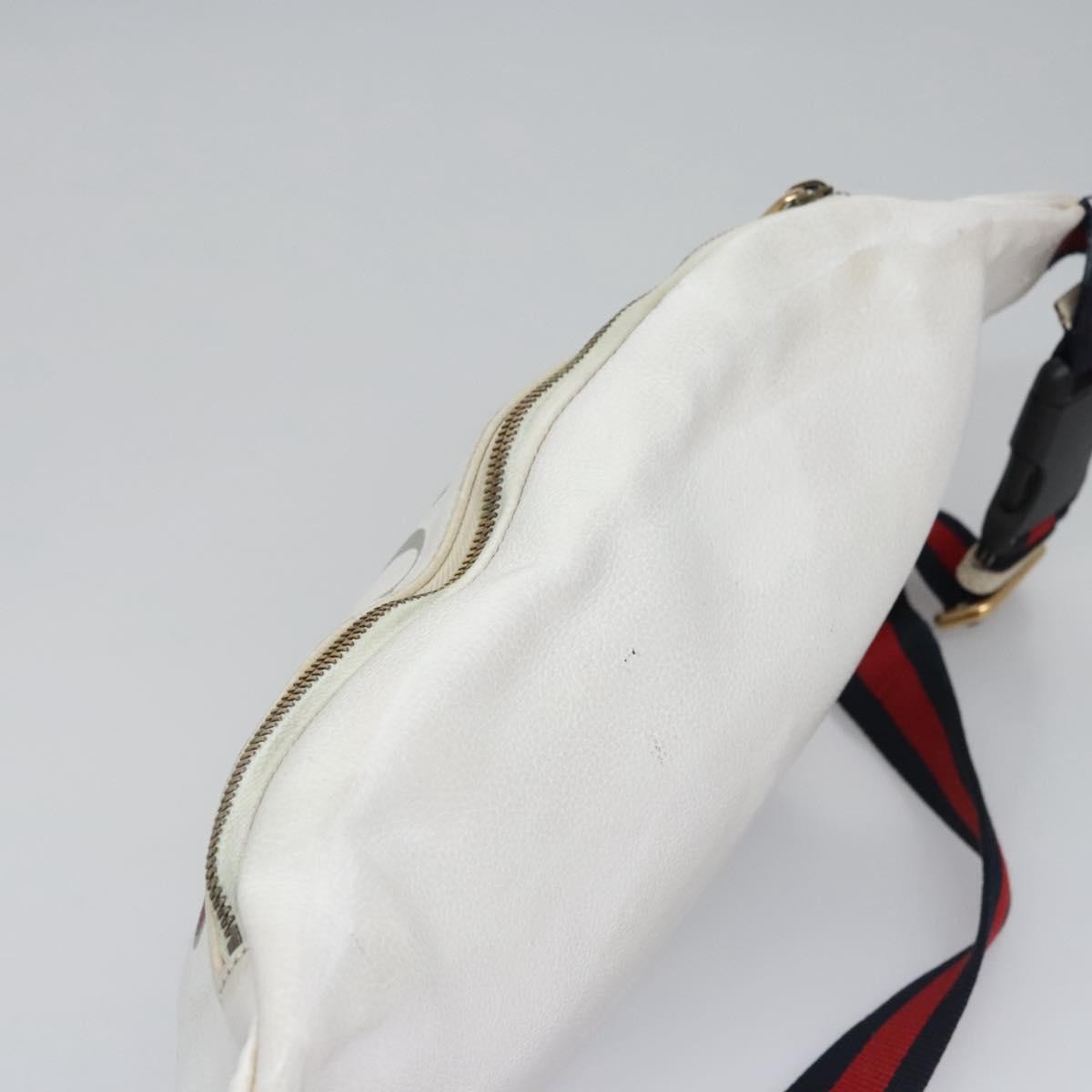 Gucci Logo Belt Printed Leather White Leather Shoulder Bag Bag (Pre-Owned)