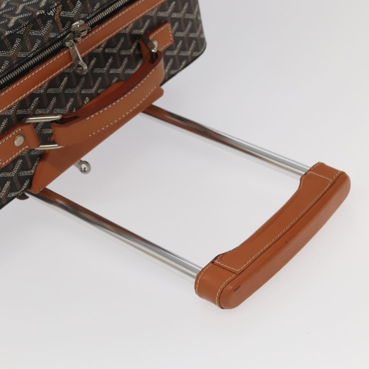 Goyard Bourget Trolley Rolling Luggage Coated Canvas Brown Pvc Travel Bag Bag (Pre-Owned)
