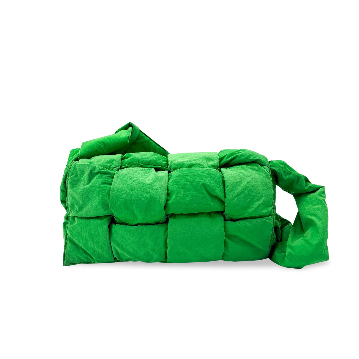 Bottega Veneta Padded Tech Cassette Intrecciato Nylon Green Nylon Crossbody Bag Bag (Pre-Owned)