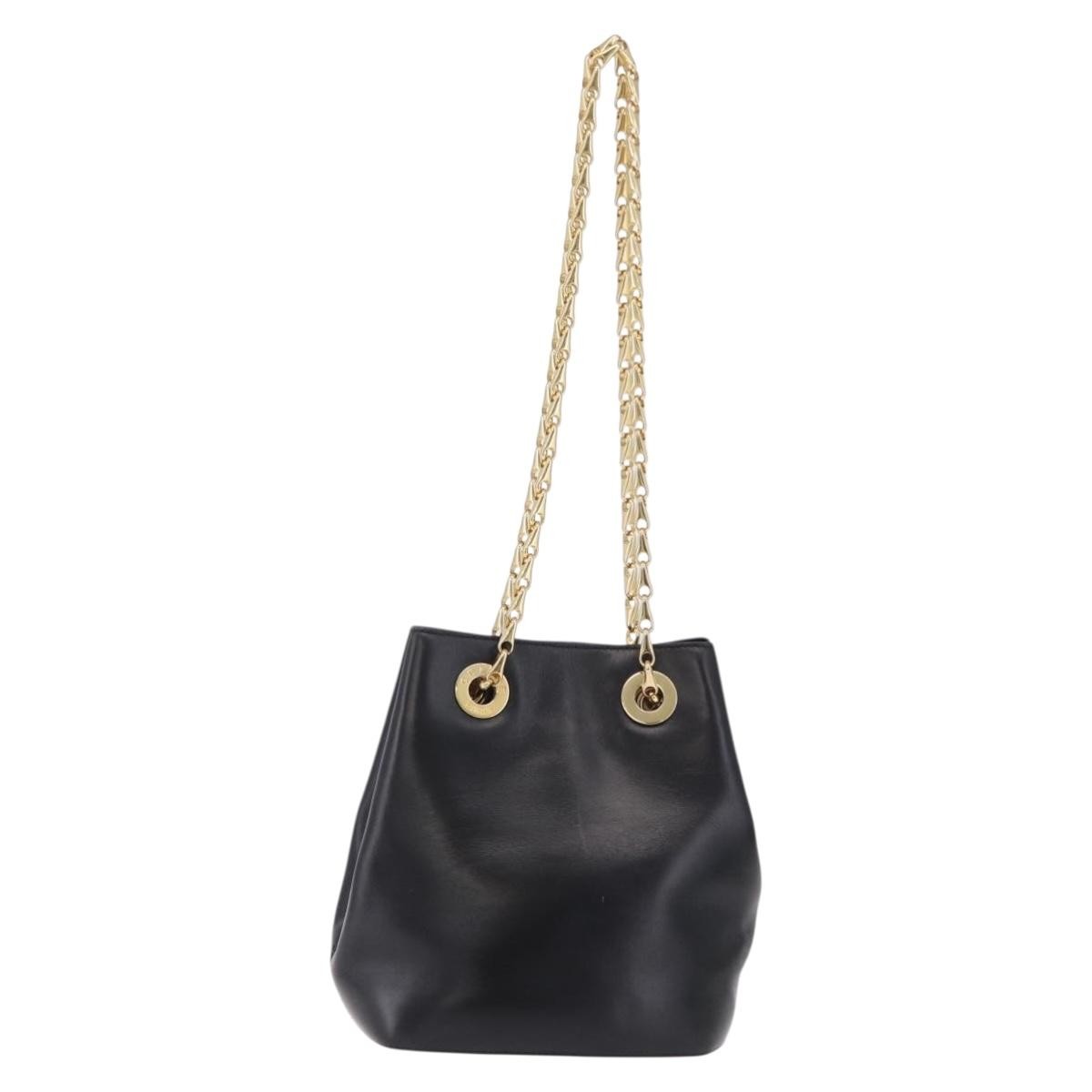 Celine Shoulder Leather Black Leather Shoulder Bag Bag (Pre-Owned)