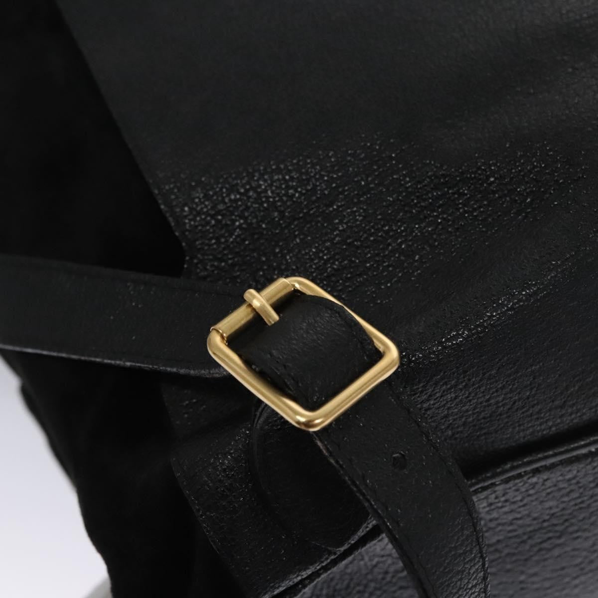 Gucci Vintage Bamboo Suede Black Suede Backpack Bag (Pre-Owned)