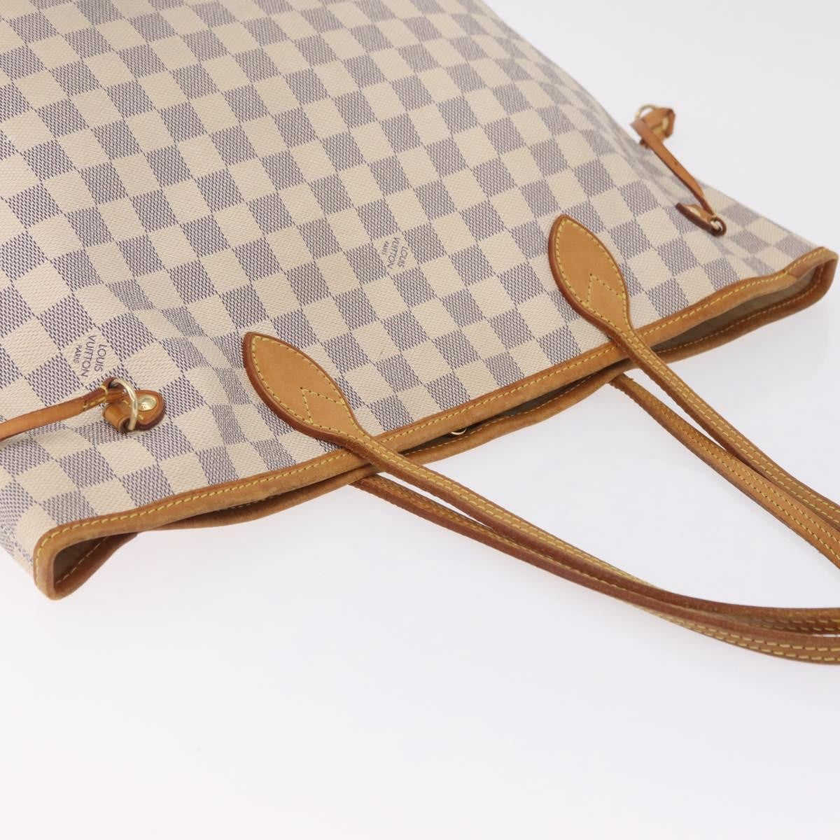 Louis Vuitton Neverfull Damier White Canvas Tote Bag Bag (Pre-Owned)
