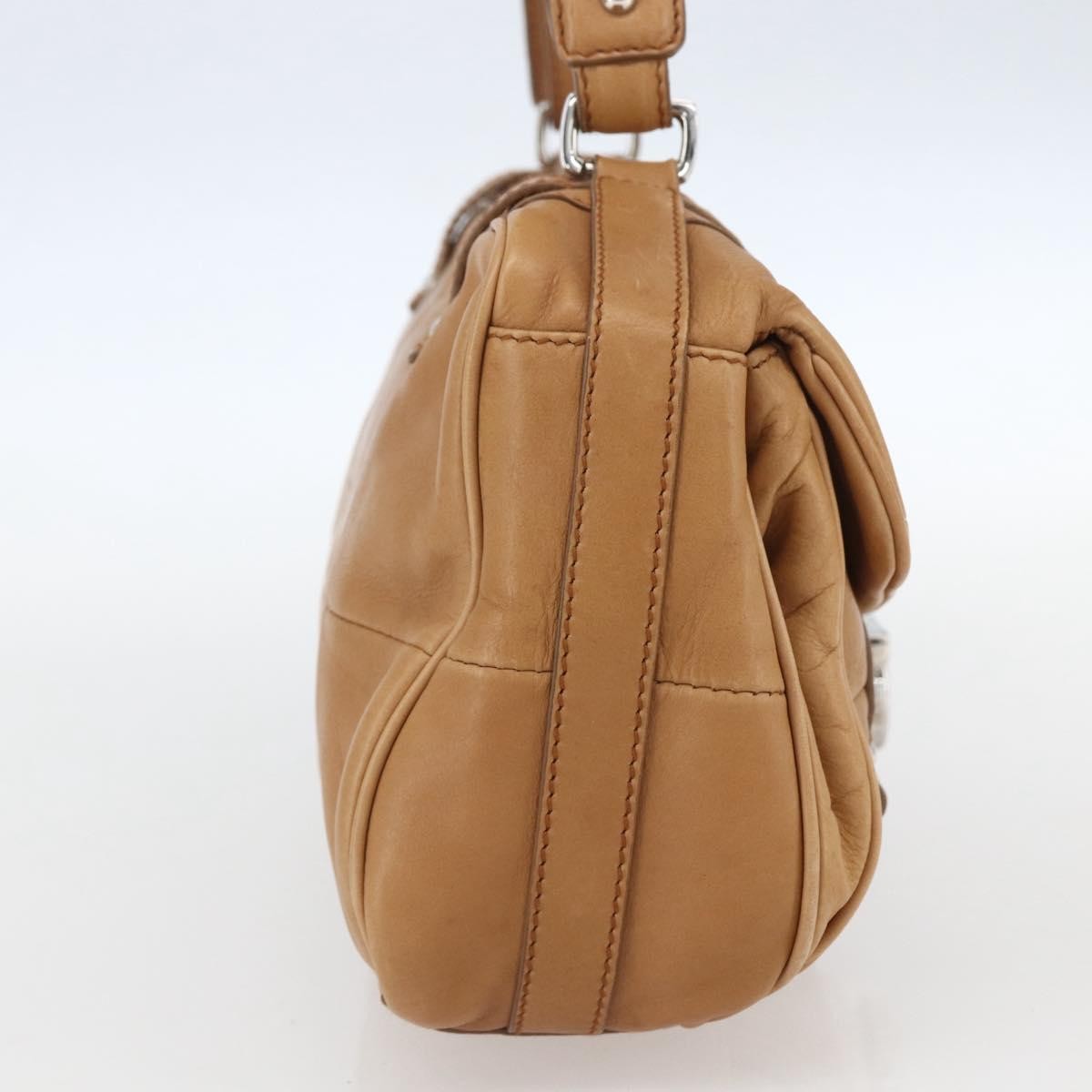 Salvatore Ferragamo Gancini Leather Brown Leather Shoulder Bag Bag (Pre-Owned)