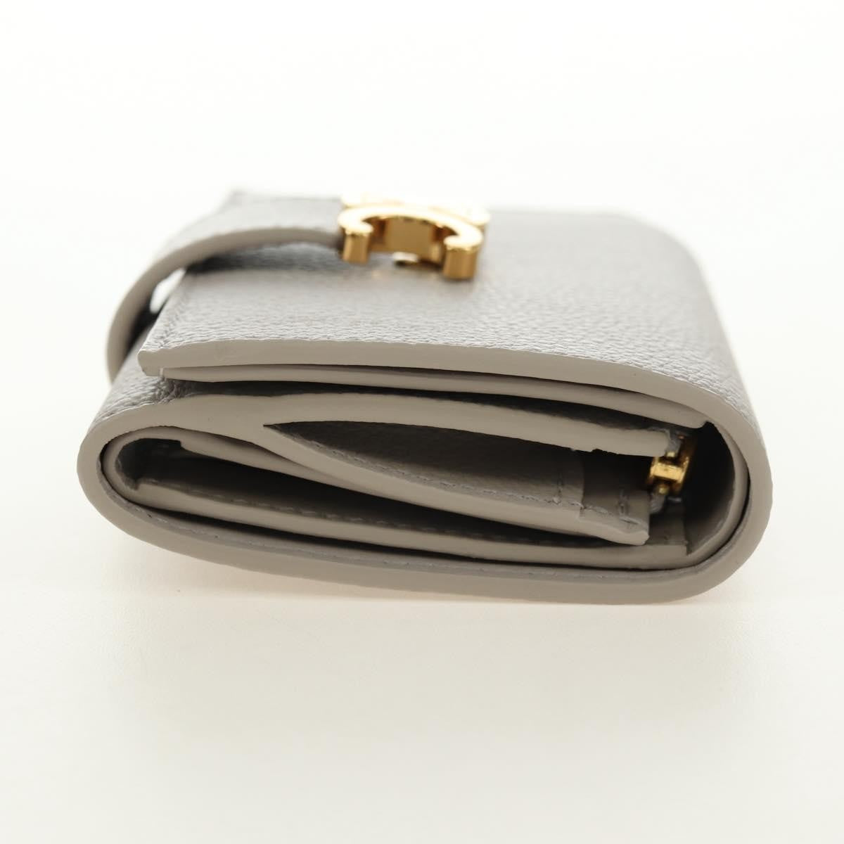 Celine Triomphe Trifold Leather Beige Leather Wallets Accessory (Pre-Owned)