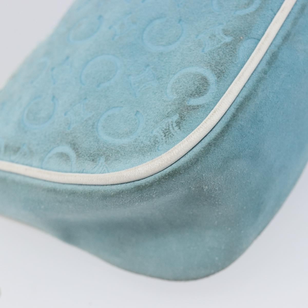 Celine C Macadam Suede Turquoise Suede Handbag (Pre-Owned)