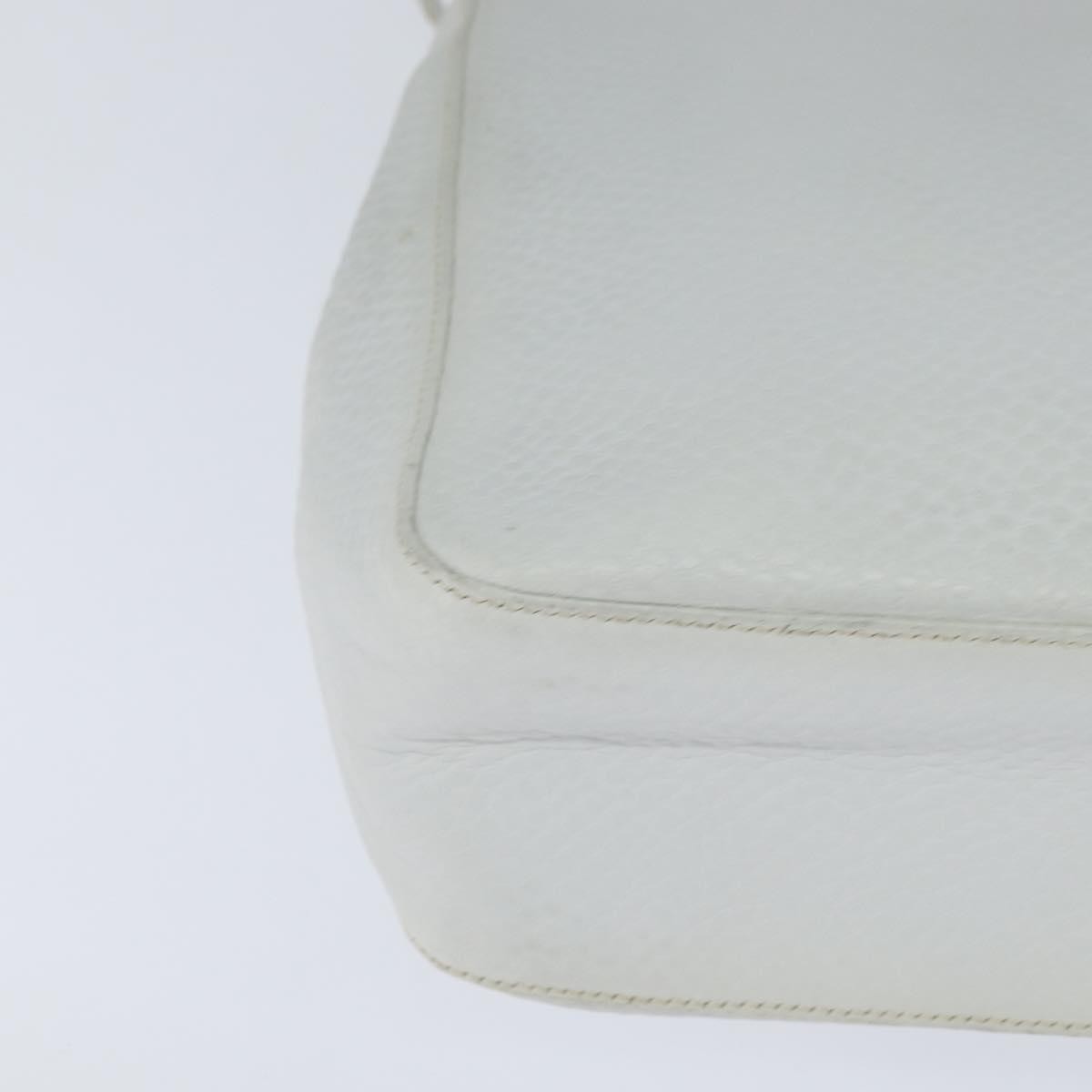 Salvatore Ferragamo Gancini Leather White Leather Handbag (Pre-Owned)