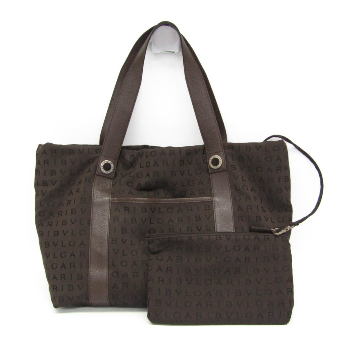 Bvlgari Logomania Canvas Brown Canvas Tote Bag Bag (Pre-Owned)