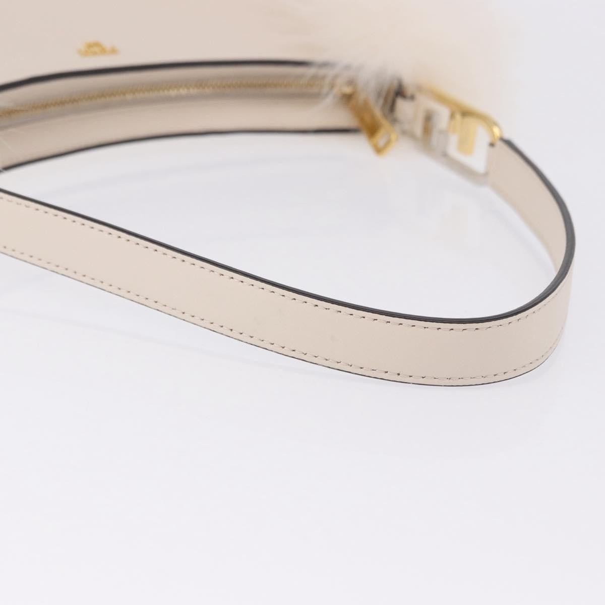 Fendi O'lock Swing Leather With Fur White Leather Shoulder Bag Bag (Pre-Owned)