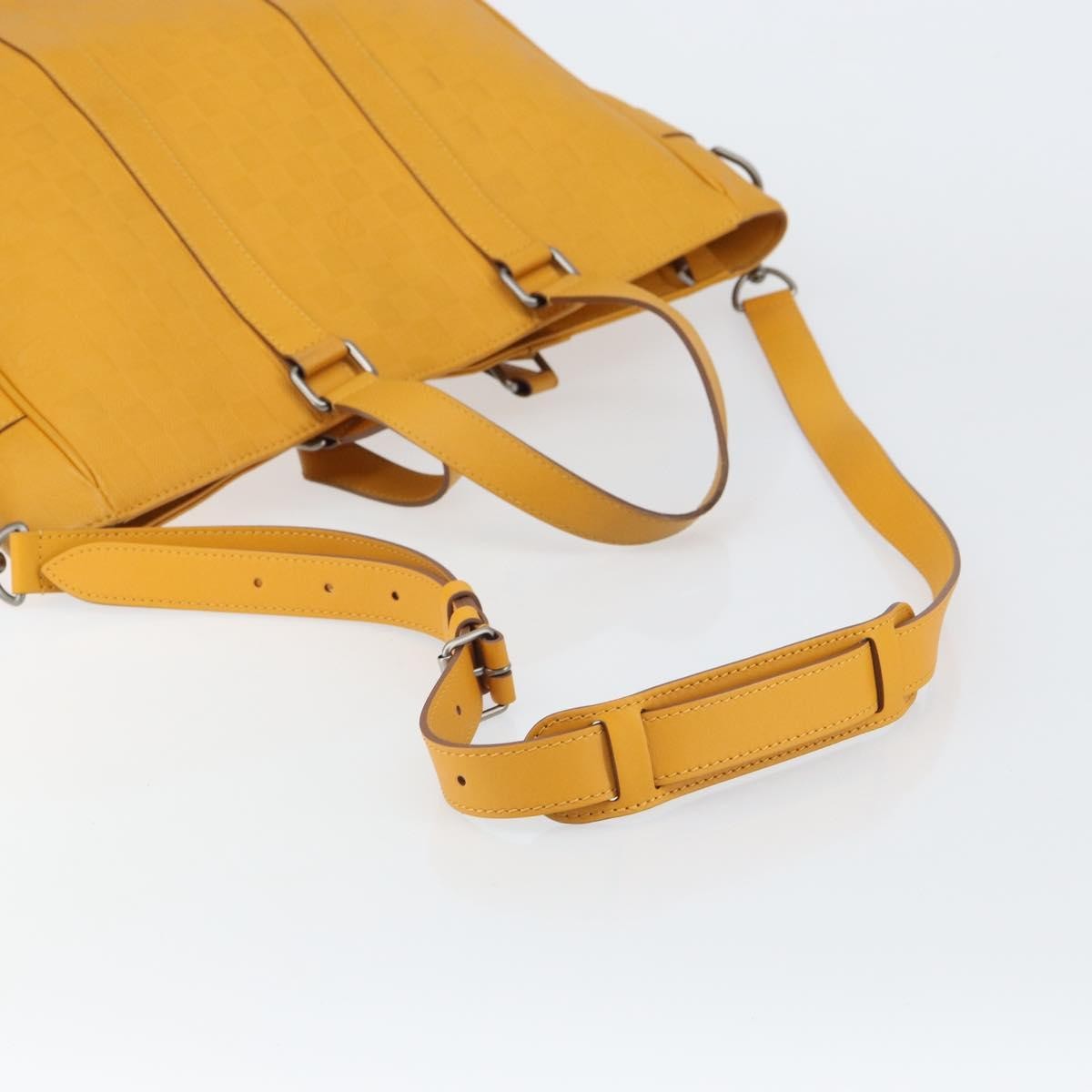 Louis Vuitton Tadao Damier Infini Leather Yellow Leather Handbag (Pre-Owned)