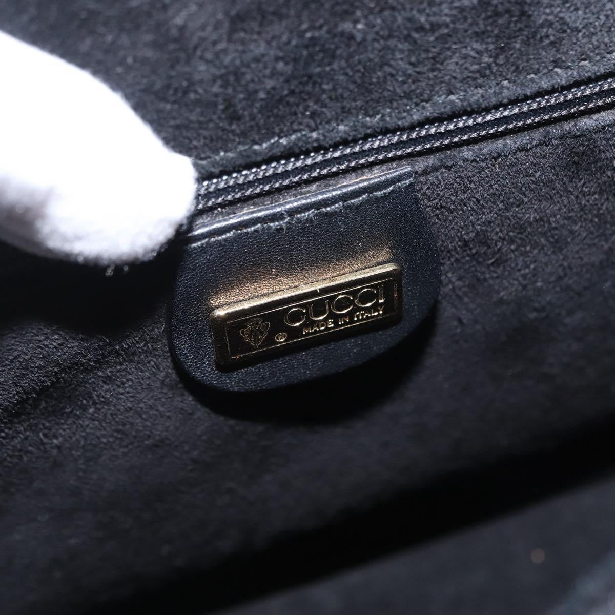 Gucci Vintage Leather Black Leather Handbag (Pre-Owned)