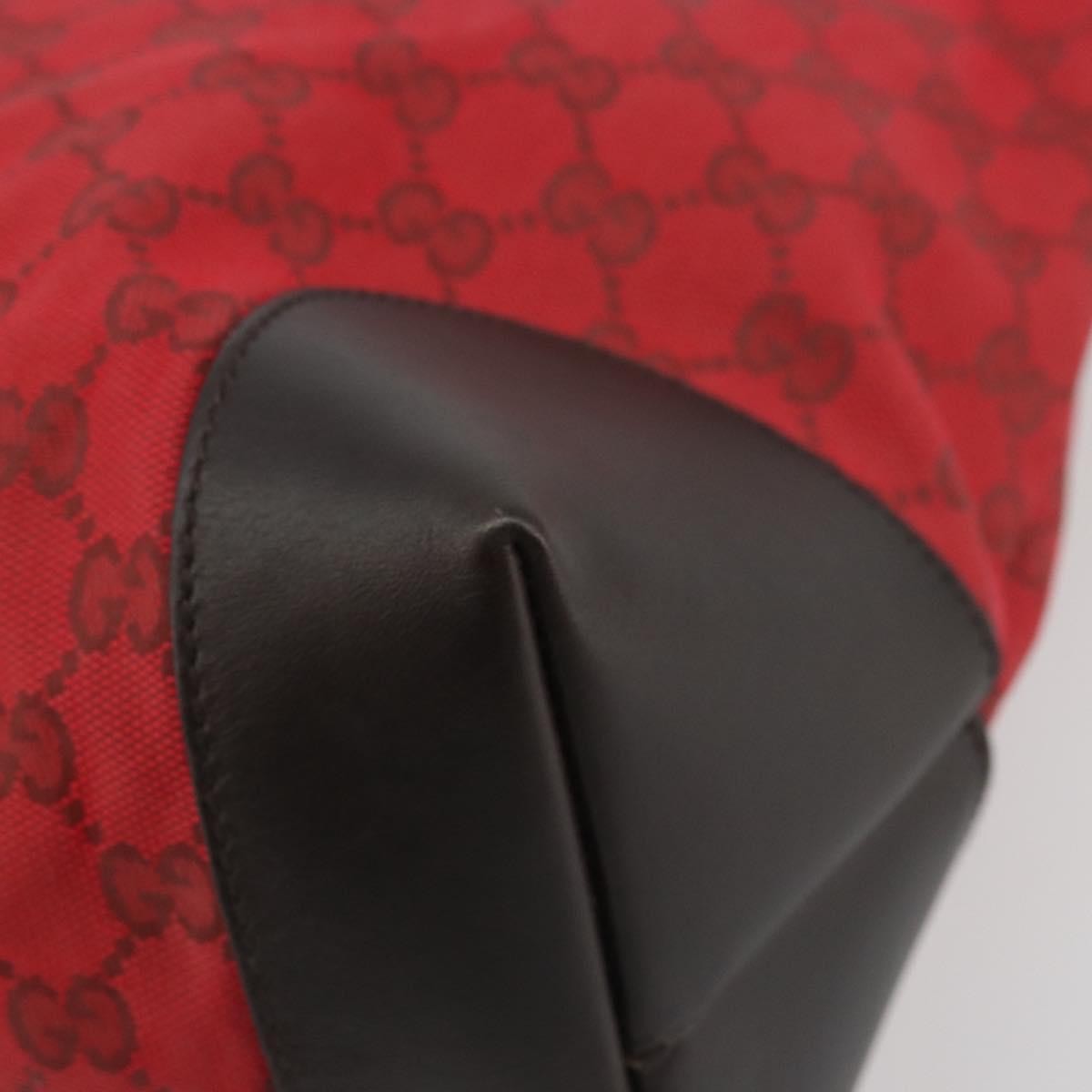 Gucci Original Zip Gg Canvas With Leather Red Canvas Tote Bag Bag (Pre-Owned)