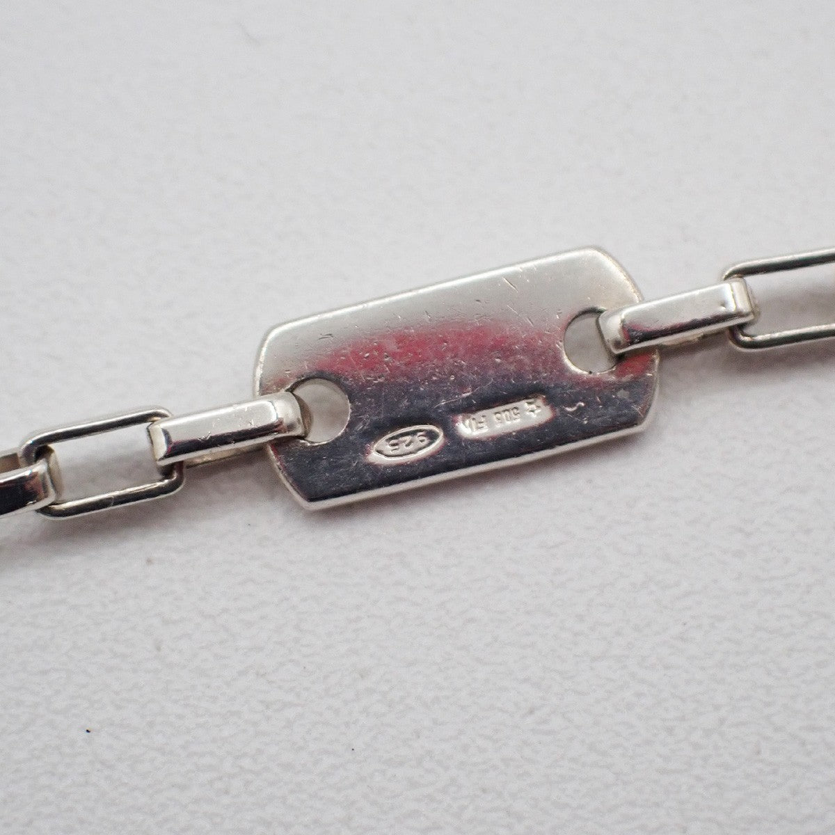 Gucci Logo Plate Sterling Silver Silver Silver Necklace Jewelry (Pre-Owned)