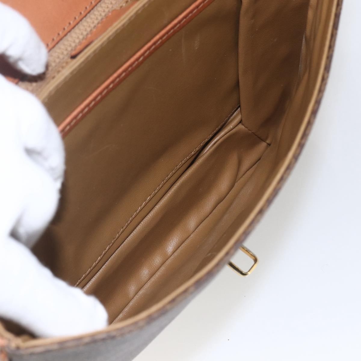 Celine Vintage Macadam Canvas And Leather Brown Canvas Shoulder Bag Bag (Pre-Owned)