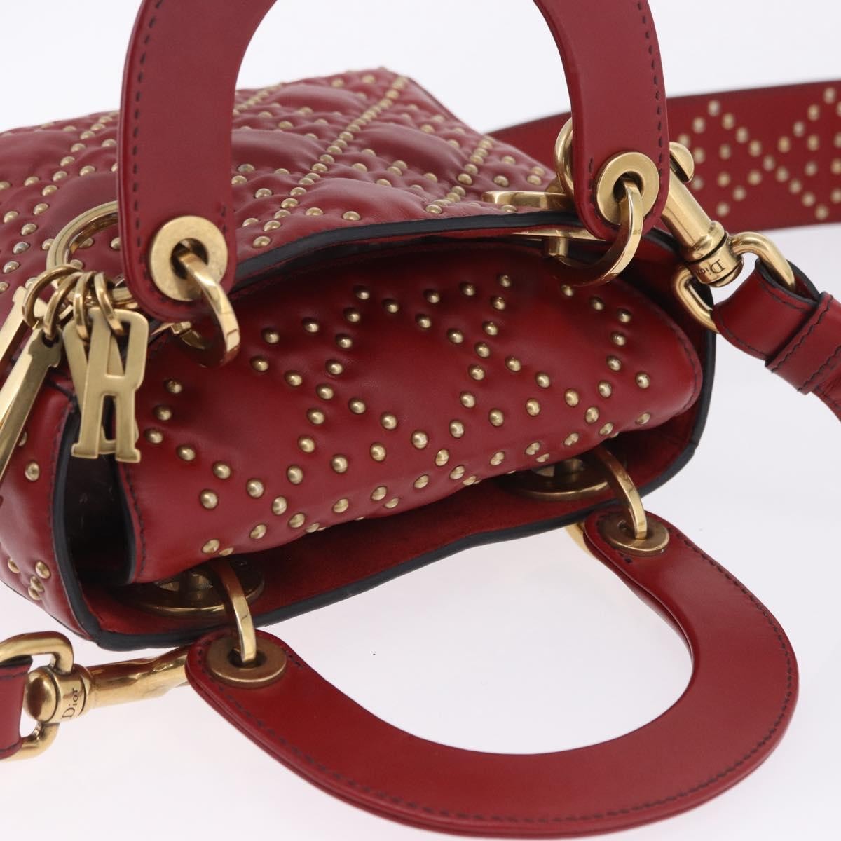 Christian Dior Lady Dior Red Leather Handbag (Pre-Owned)